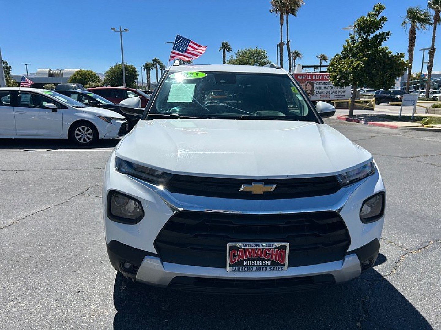 2023 WHITE Chevrolet Trailblazer (KL79MPS28PB) with an 4-Cyl 1.2 Liter engine, Automatic CVT transmission, located at 412 Auto Vista Drive, Palmdale, 93551, (661) 945-0620, 34.592636, -118.136681- Photo#1