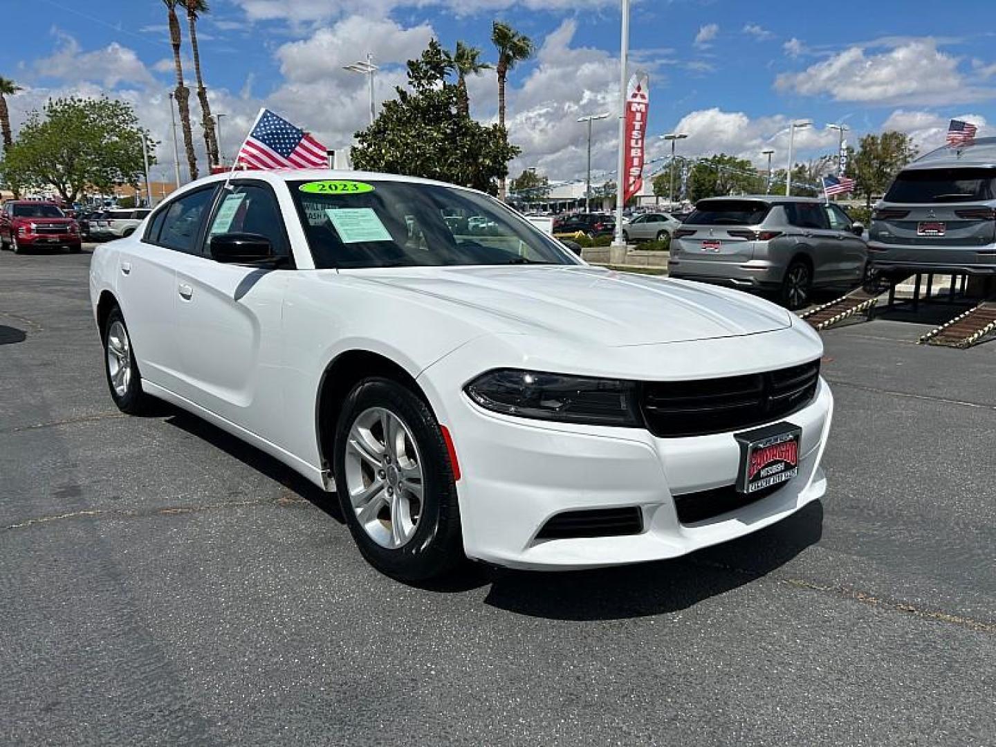 2023 WHITE Dodge Charger (2C3CDXBG1PH) with an V6 3.6 Liter engine, Automatic 8-Spd w/AutoStick transmission, located at 412 Auto Vista Drive, Palmdale, 93551, (661) 945-0620, 34.592636, -118.136681 - Photo#0