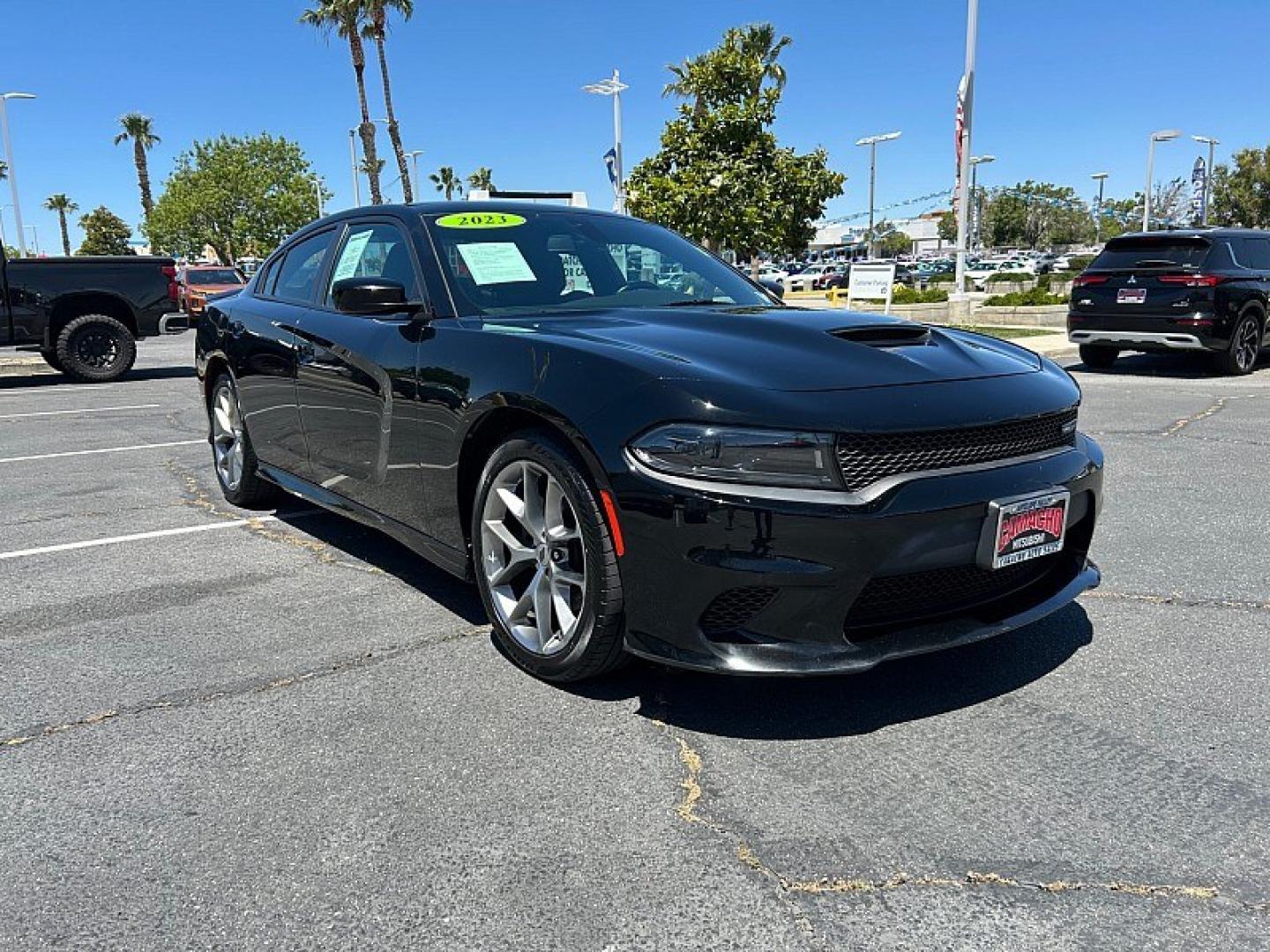 2023 BLACK Dodge Charger (2C3CDXHG9PH) with an V6 3.6 Liter engine, Automatic 8-Spd w/AutoStick transmission, located at 412 Auto Vista Drive, Palmdale, 93551, (661) 945-0620, 34.592636, -118.136681 - Photo#0
