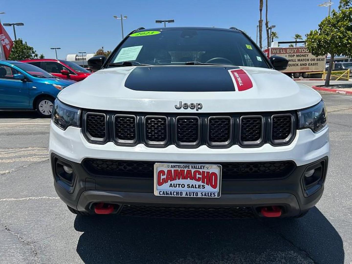 2023 WHITE Jeep Compass (3C4NJDDN2PT) with an 4-Cyl Turbo 2.0 Liter engine, Automatic 8-Spd transmission, located at 412 Auto Vista Drive, Palmdale, 93551, (661) 945-0620, 34.592636, -118.136681 - Photo#1