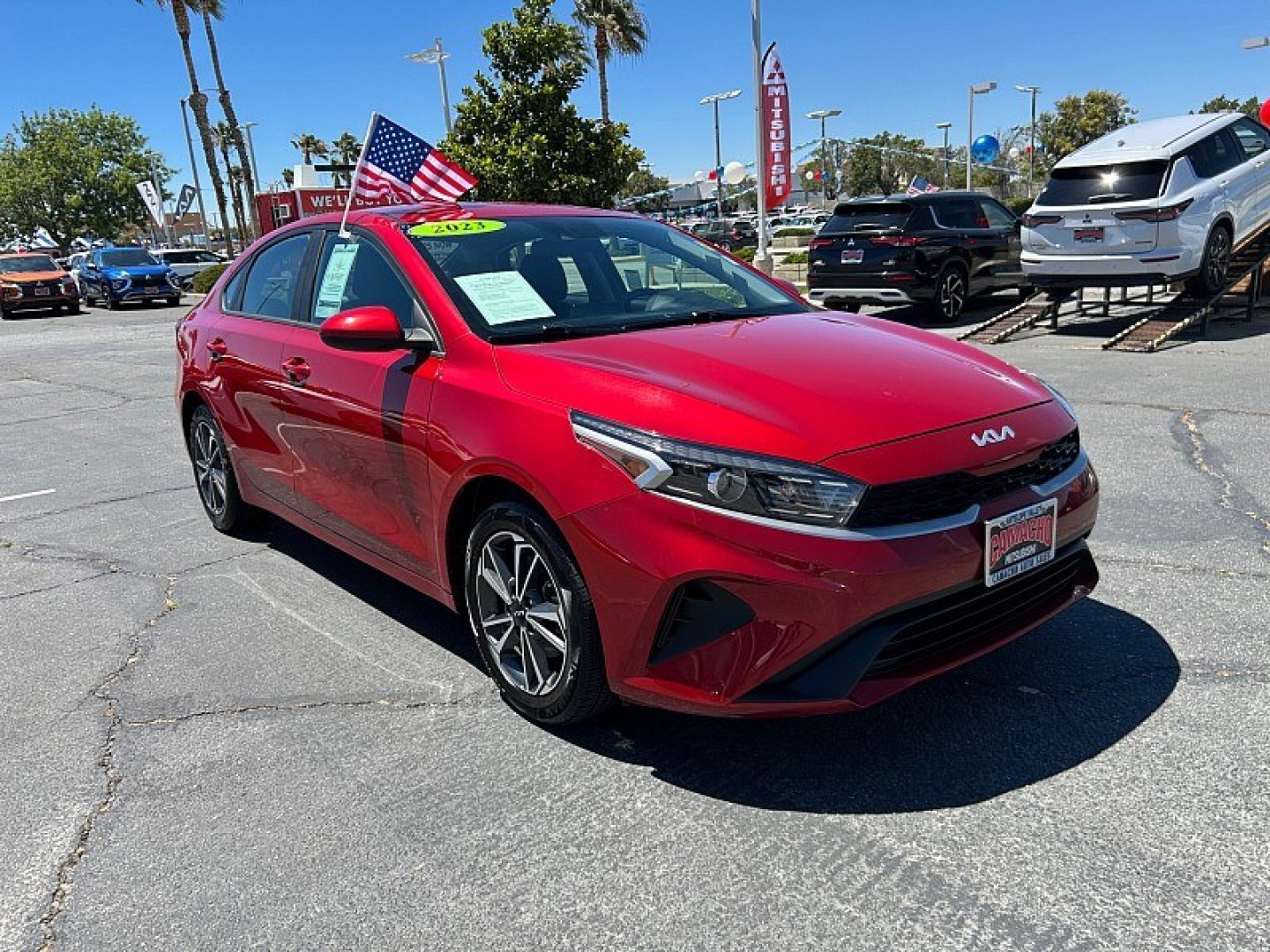 2023 Red Kia Forte (3KPF24AD6PE) with an 4-Cyl 2.0 Liter engine, Automatic IVT transmission, located at 412 Auto Vista Drive, Palmdale, 93551, (661) 945-0620, 34.592636, -118.136681- Photo#0