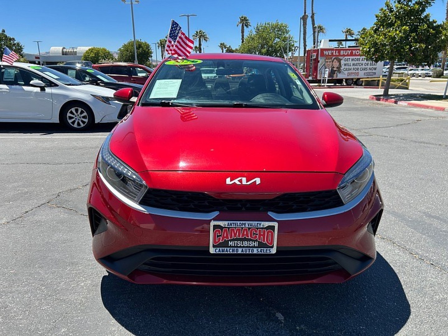 2023 Red Kia Forte (3KPF24AD6PE) with an 4-Cyl 2.0 Liter engine, Automatic IVT transmission, located at 412 Auto Vista Drive, Palmdale, 93551, (661) 945-0620, 34.592636, -118.136681- Photo#1