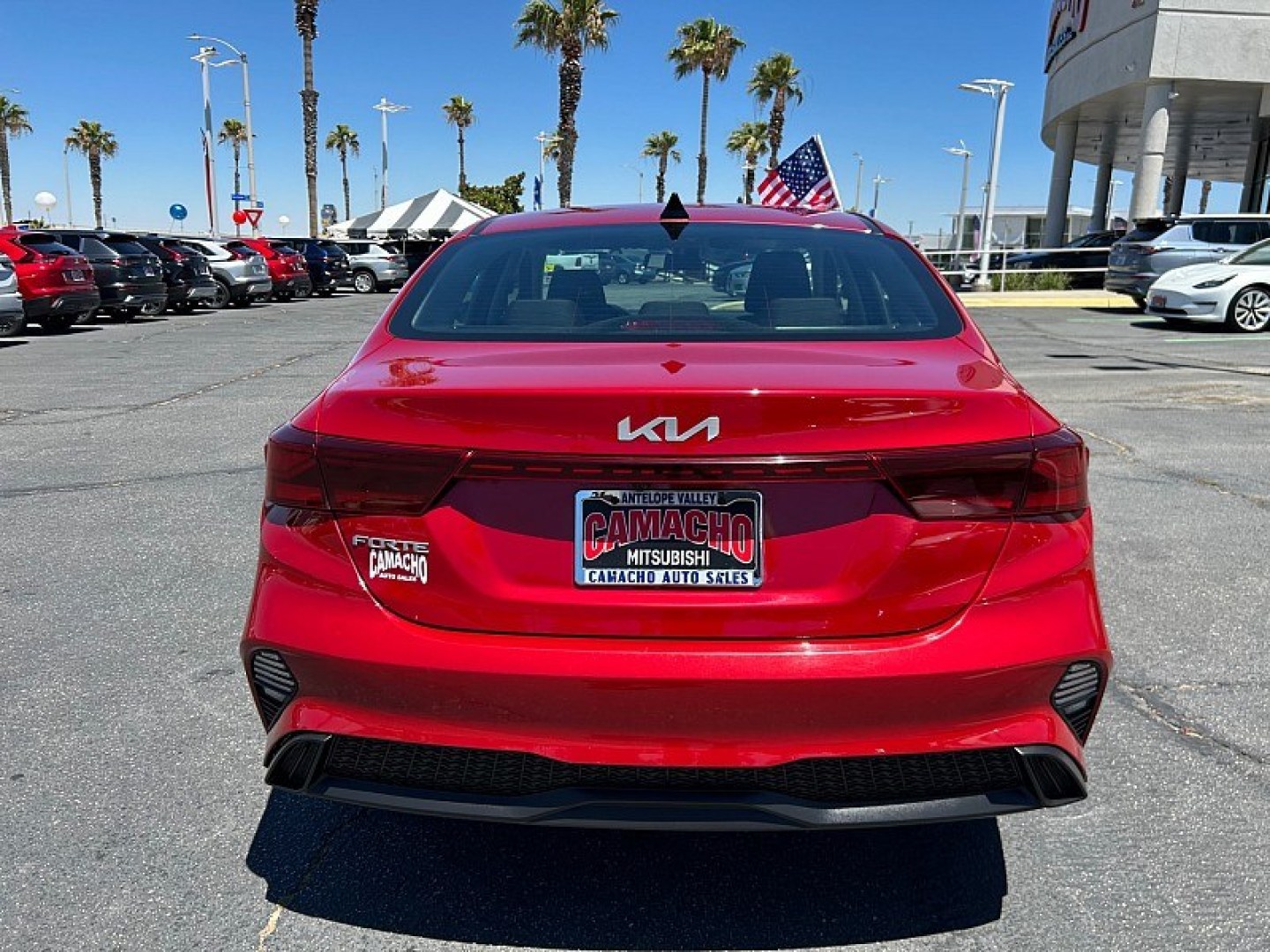 2023 Red Kia Forte (3KPF24AD6PE) with an 4-Cyl 2.0 Liter engine, Automatic IVT transmission, located at 412 Auto Vista Drive, Palmdale, 93551, (661) 945-0620, 34.592636, -118.136681- Photo#3