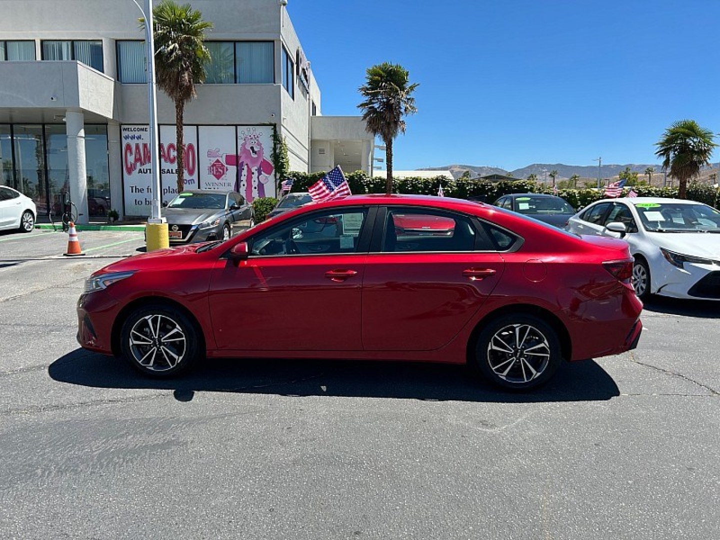 2023 Red Kia Forte (3KPF24AD6PE) with an 4-Cyl 2.0 Liter engine, Automatic IVT transmission, located at 412 Auto Vista Drive, Palmdale, 93551, (661) 945-0620, 34.592636, -118.136681- Photo#5