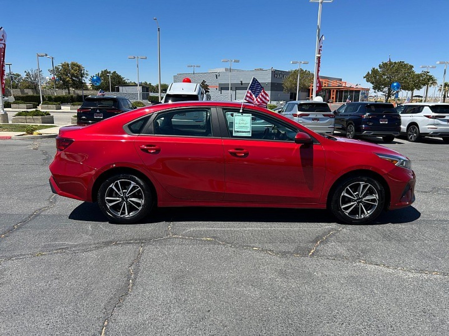 2023 Red Kia Forte (3KPF24AD6PE) with an 4-Cyl 2.0 Liter engine, Automatic IVT transmission, located at 412 Auto Vista Drive, Palmdale, 93551, (661) 945-0620, 34.592636, -118.136681- Photo#7