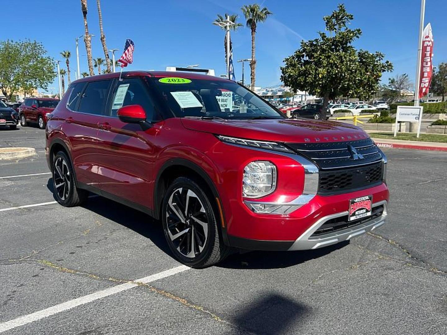 2023 RED Mitsubishi Outlander (JA4J3UA82PZ) with an 4-Cyl 2.5 Liter engine, Automatic CVT transmission, located at 412 Auto Vista Drive, Palmdale, 93551, (661) 945-0620, 34.592636, -118.136681- Photo#0