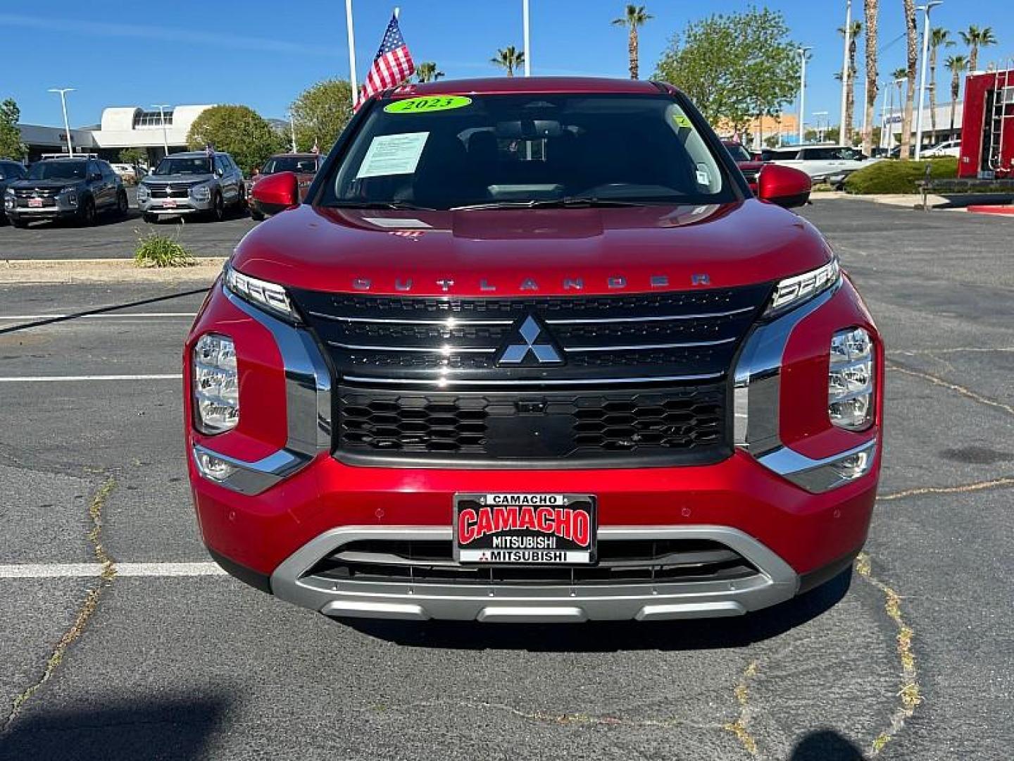 2023 RED Mitsubishi Outlander (JA4J3UA82PZ) with an 4-Cyl 2.5 Liter engine, Automatic CVT transmission, located at 412 Auto Vista Drive, Palmdale, 93551, (661) 945-0620, 34.592636, -118.136681- Photo#1