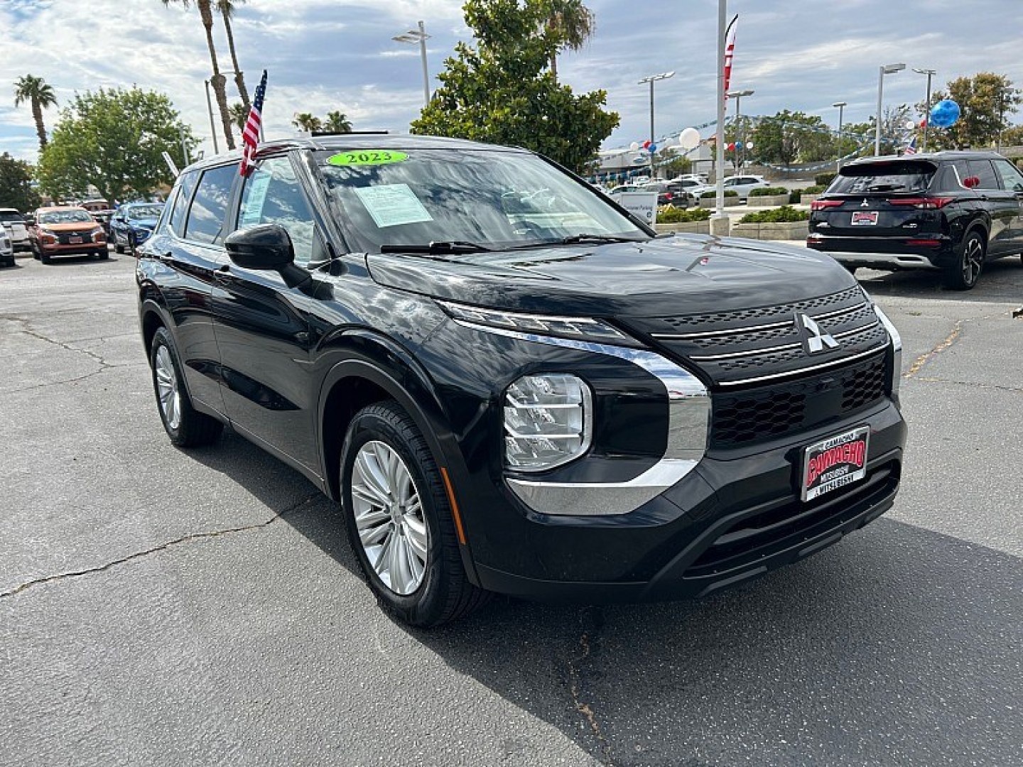2023 Black Mitsubishi Outlander (JA4J3TA84PZ) with an 4-Cyl 2.5 Liter engine, Automatic CVT transmission, located at 412 Auto Vista Drive, Palmdale, 93551, (661) 945-0620, 34.592636, -118.136681- Photo#0