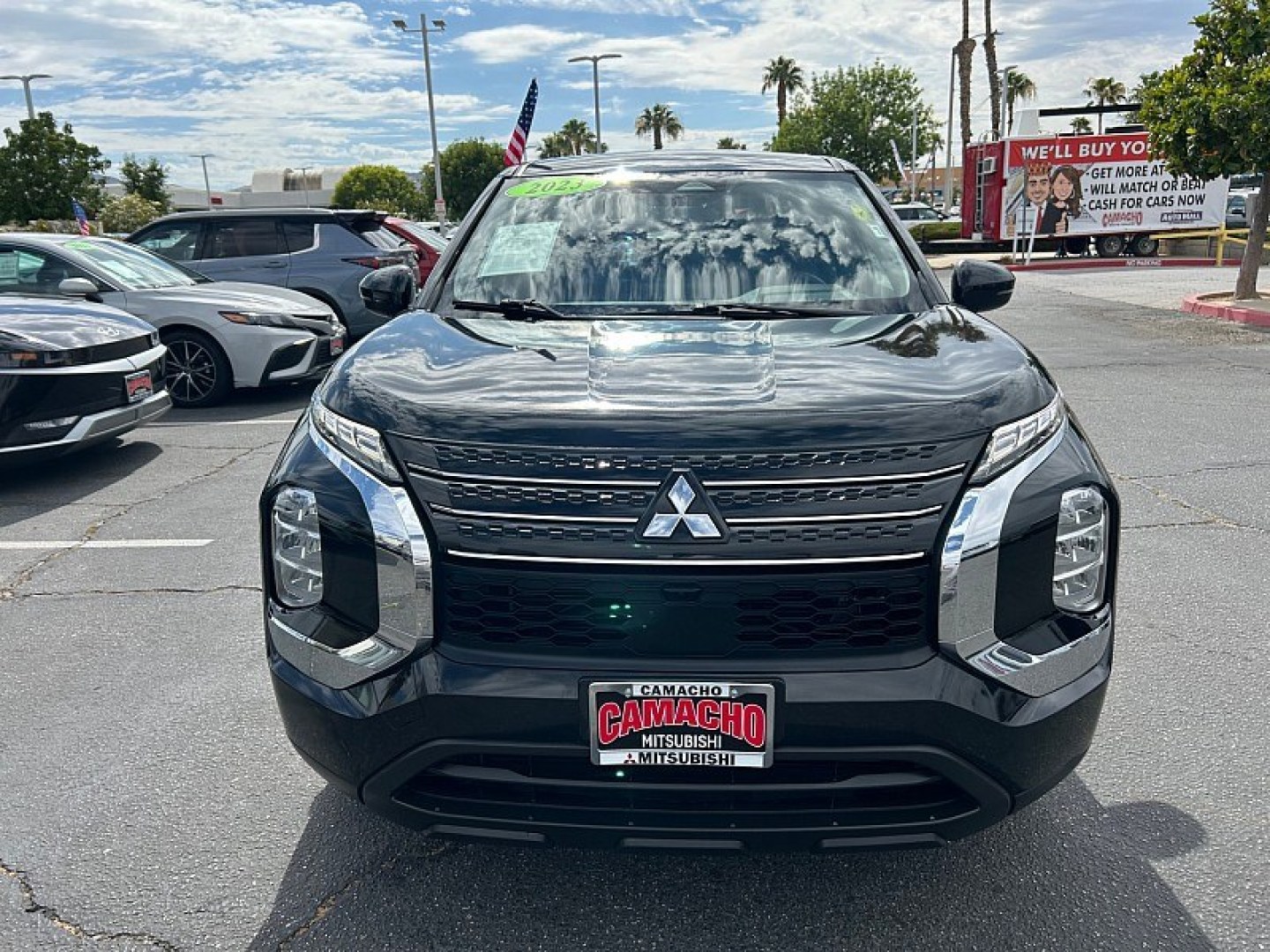 2023 Black Mitsubishi Outlander (JA4J3TA84PZ) with an 4-Cyl 2.5 Liter engine, Automatic CVT transmission, located at 412 Auto Vista Drive, Palmdale, 93551, (661) 945-0620, 34.592636, -118.136681- Photo#1