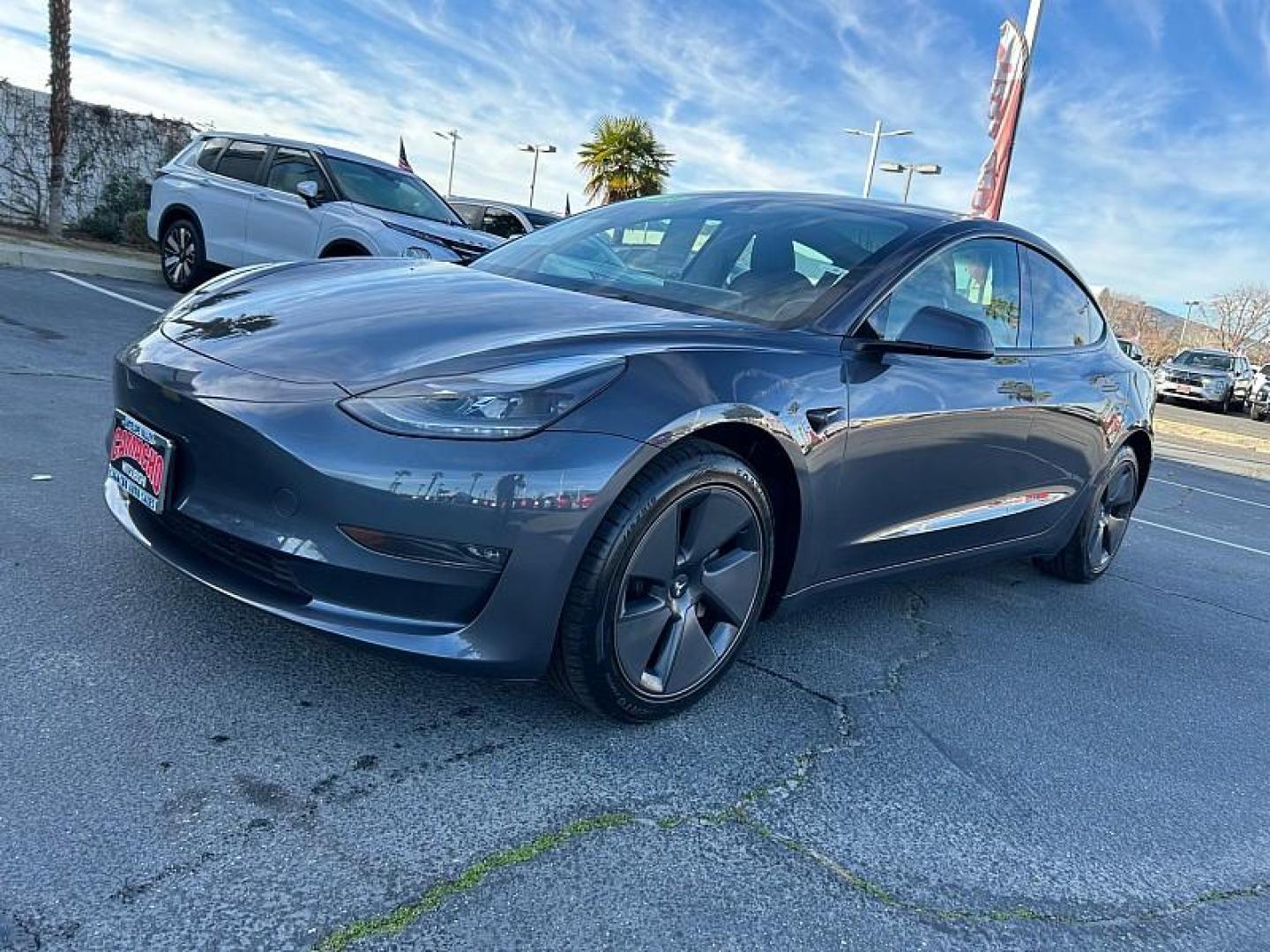 2023 GRAY Tesla Model 3 (5YJ3E1EB0PF) with an Dual AC Electric Motors engine, Single-Speed Fixed Gear transmission, located at 412 Auto Vista Drive, Palmdale, 93551, (661) 945-0620, 34.592636, -118.136681 - Photo#4