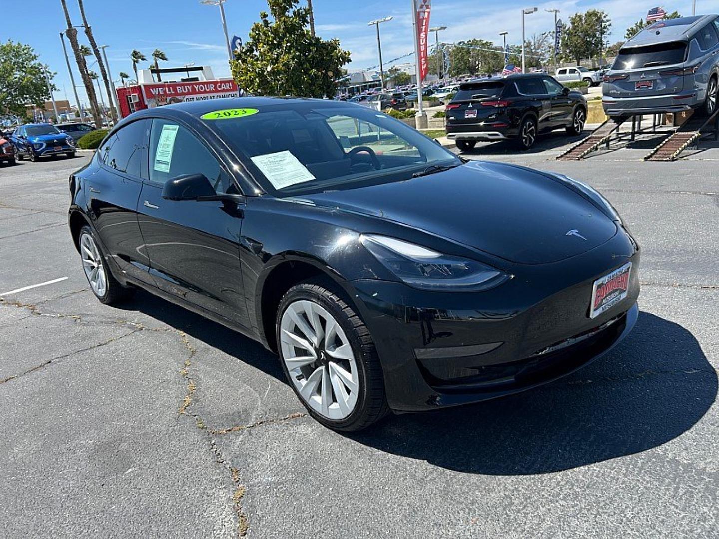 2023 BLACK Tesla Model 3 (5YJ3E1EA6PF) with an AC Electric Motor engine, Single-Speed Fixed Gear transmission, located at 412 Auto Vista Drive, Palmdale, 93551, (661) 945-0620, 34.592636, -118.136681 - Photo#0