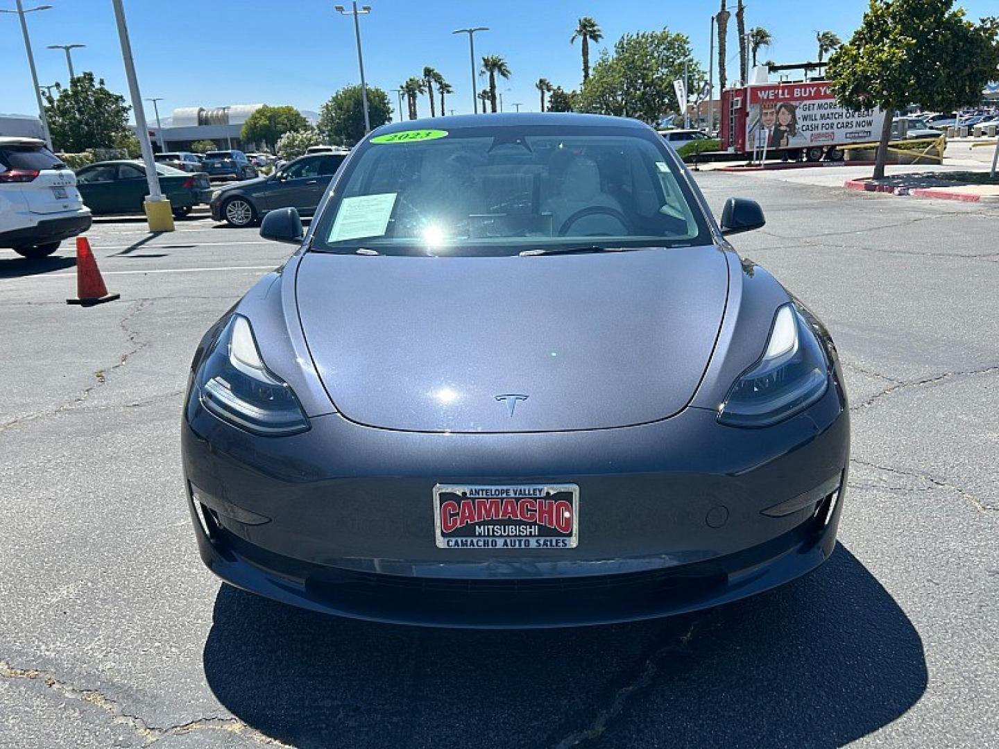 2023 GRAY Tesla Model 3 (5YJ3E1EC5PF) with an Dual AC Electric Motors engine, Single-Speed Fixed Gear transmission, located at 412 Auto Vista Drive, Palmdale, 93551, (661) 945-0620, 34.592636, -118.136681- Photo#1