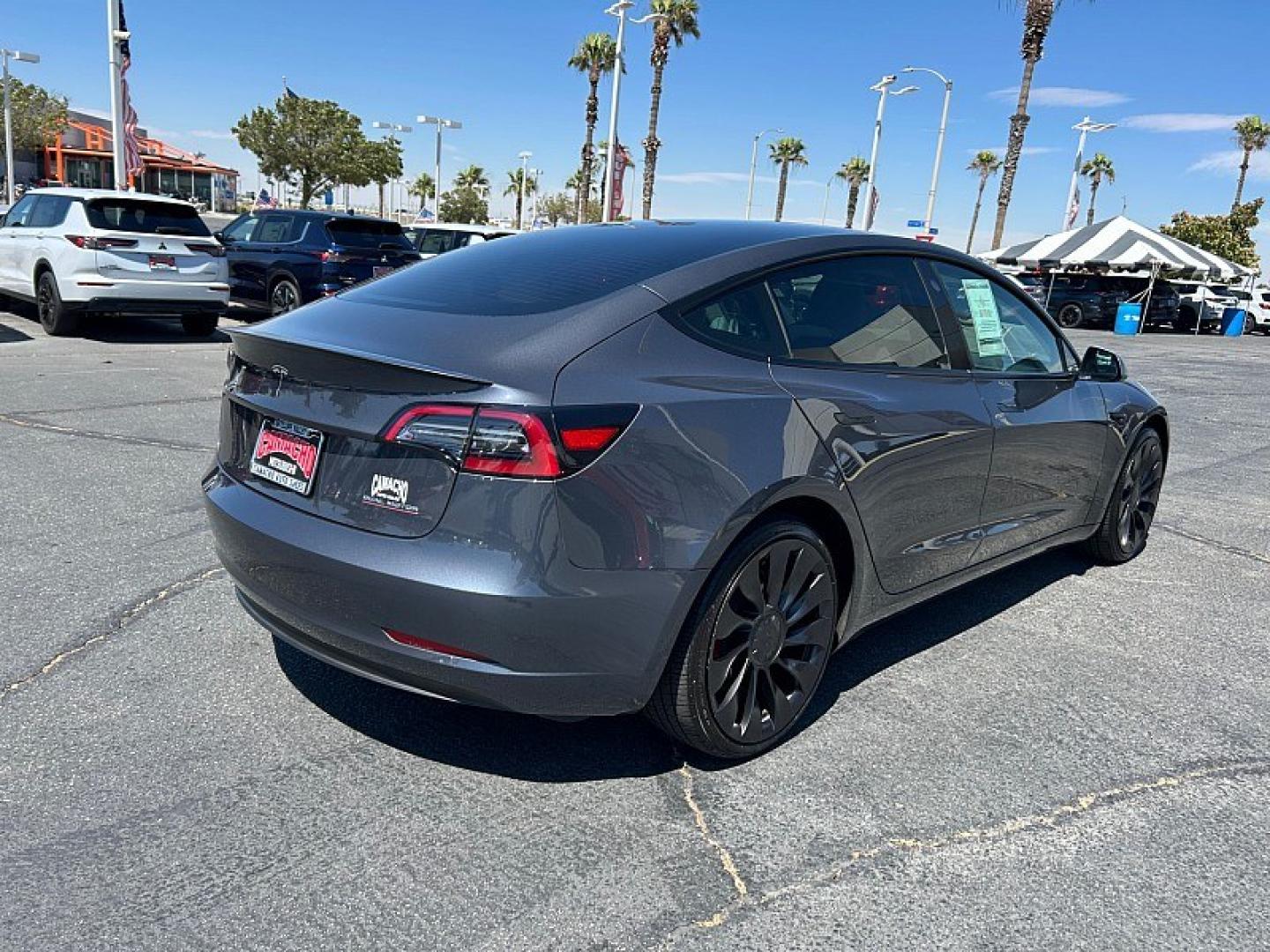 2023 GRAY Tesla Model 3 (5YJ3E1EC5PF) with an Dual AC Electric Motors engine, Single-Speed Fixed Gear transmission, located at 412 Auto Vista Drive, Palmdale, 93551, (661) 945-0620, 34.592636, -118.136681- Photo#2