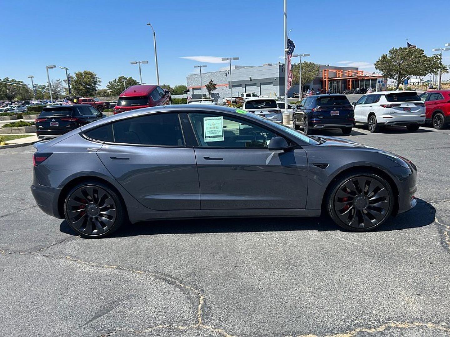 2023 GRAY Tesla Model 3 (5YJ3E1EC5PF) with an Dual AC Electric Motors engine, Single-Speed Fixed Gear transmission, located at 412 Auto Vista Drive, Palmdale, 93551, (661) 945-0620, 34.592636, -118.136681- Photo#11