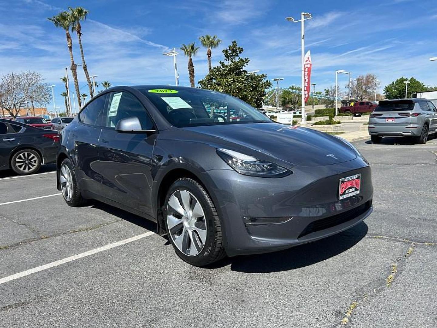 2023 GRAY Tesla Model Y (7SAYGDEE0PA) with an Dual AC Electric Motors engine, Single-Speed Fixed Gear transmission, located at 412 Auto Vista Drive, Palmdale, 93551, (661) 945-0620, 34.592636, -118.136681 - Photo#0