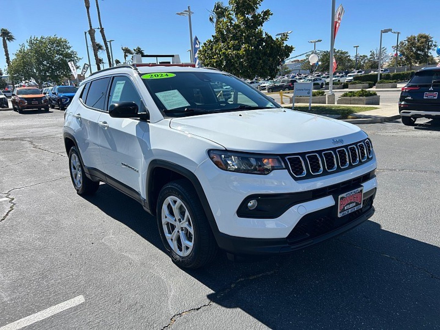 2024 White Jeep Compass (3C4NJDBN8RT) with an 4-Cyl Turbo 2.0 Liter engine, Automatic 8-Spd transmission, located at 412 Auto Vista Drive, Palmdale, 93551, (661) 945-0620, 34.592636, -118.136681- Photo#0