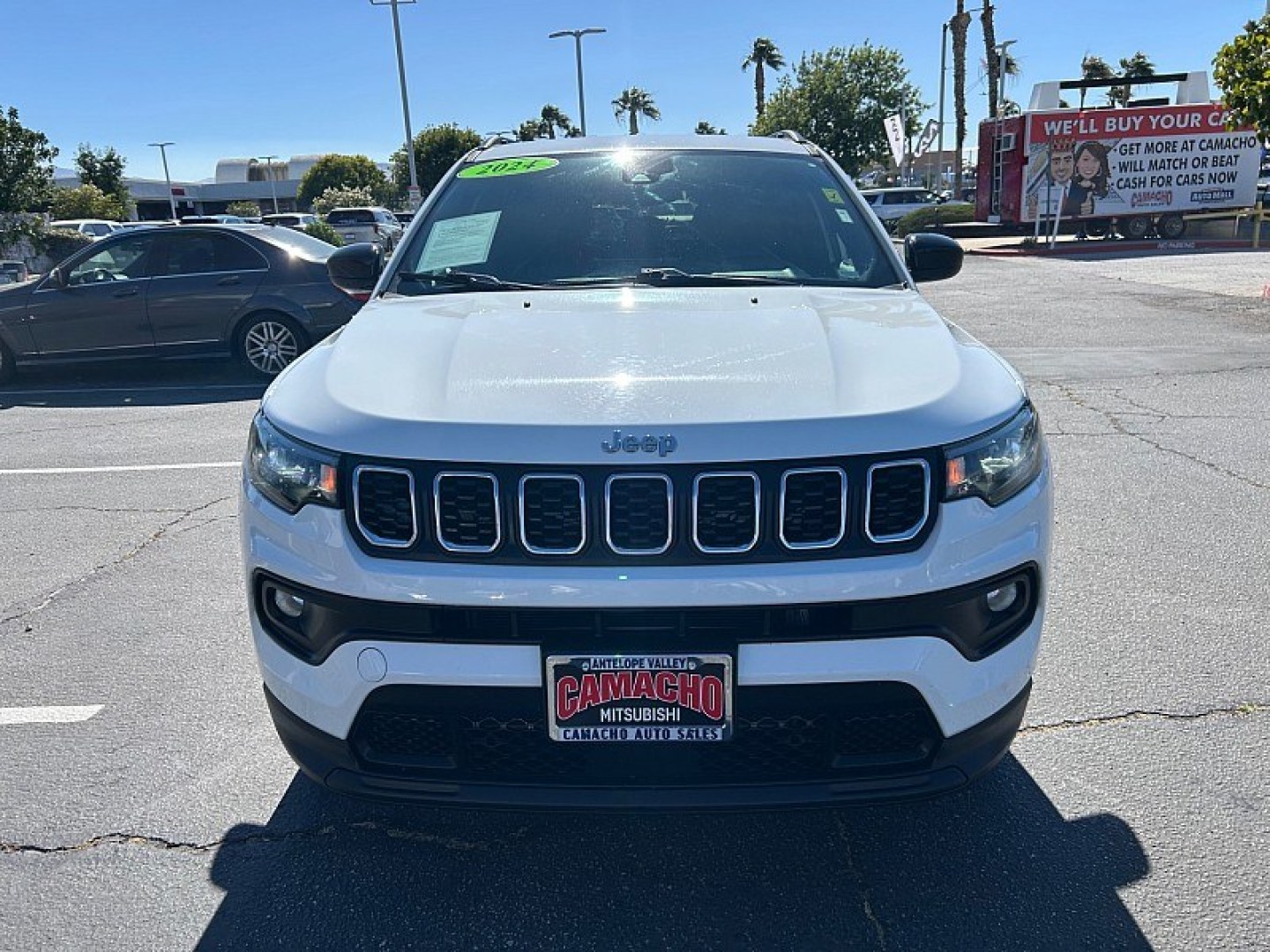 2024 White Jeep Compass (3C4NJDBN8RT) with an 4-Cyl Turbo 2.0 Liter engine, Automatic 8-Spd transmission, located at 412 Auto Vista Drive, Palmdale, 93551, (661) 945-0620, 34.592636, -118.136681- Photo#1