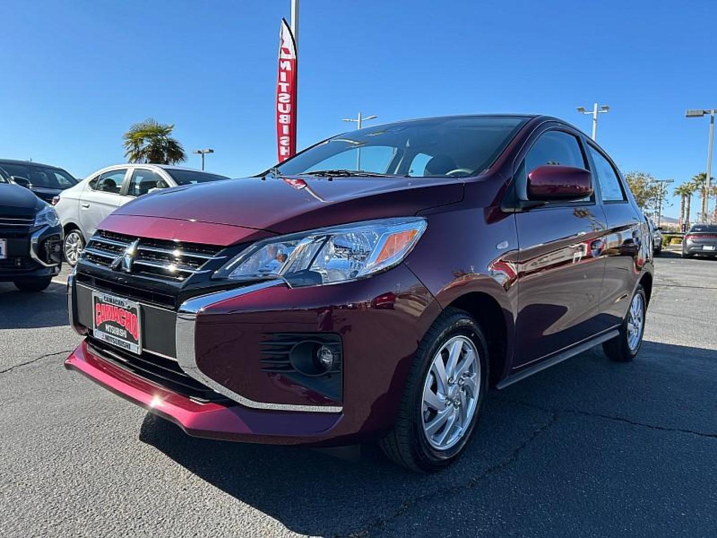 2024 WINE RED MITSUBISHI MIRAGE (ML32AUHJXRH) , located at 412 Auto Vista Drive, Palmdale, 93551, (661) 945-0620, 34.592636, -118.136681 - Photo#2