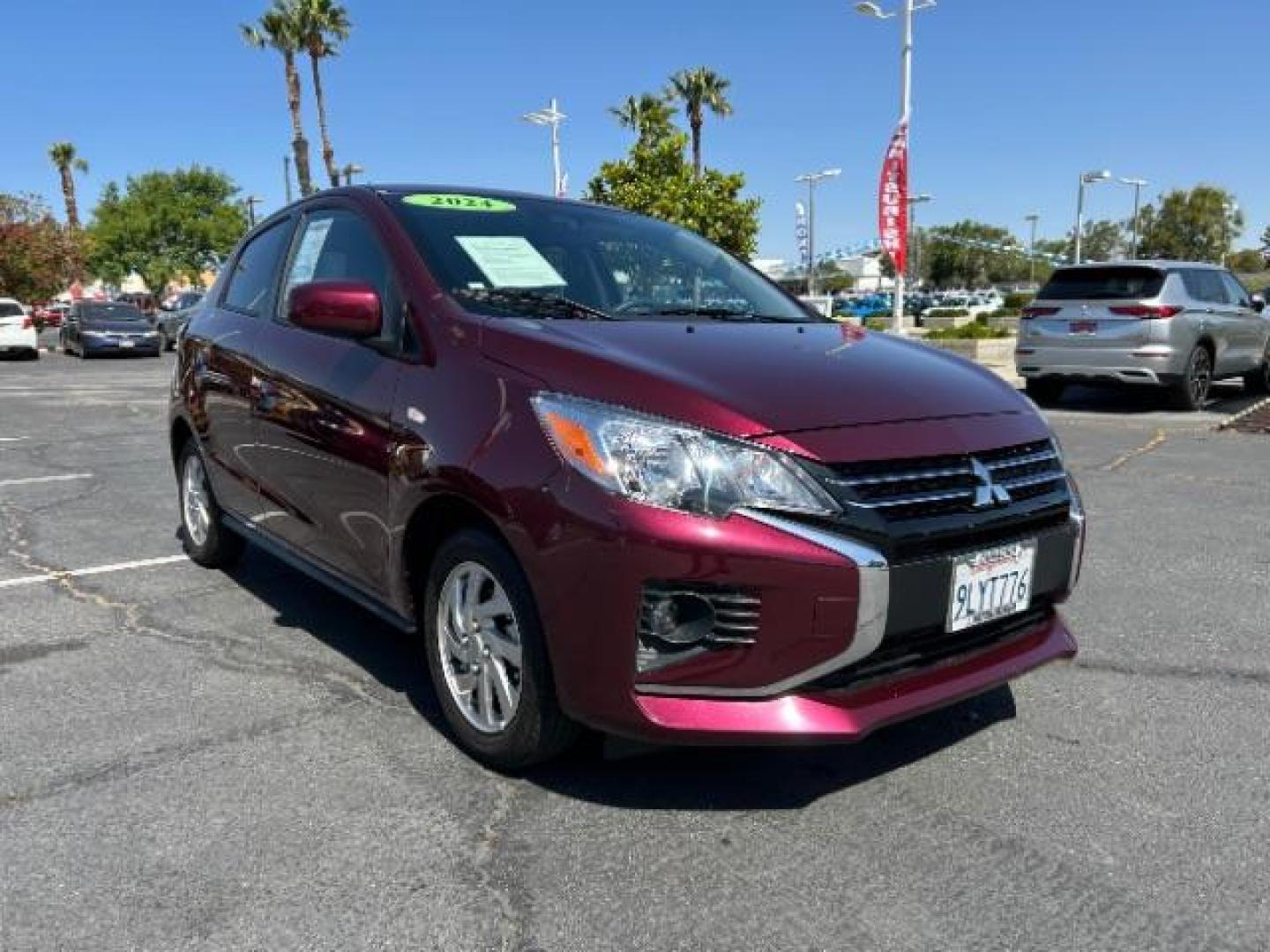 2024 RED Mitsubishi Mirage (ML32AUHJ0RH) with an 3-Cyl 1.2 Liter engine, Automatic CVT transmission, located at 412 Auto Vista Drive, Palmdale, 93551, (661) 945-0620, 34.592636, -118.136681 - Photo#1