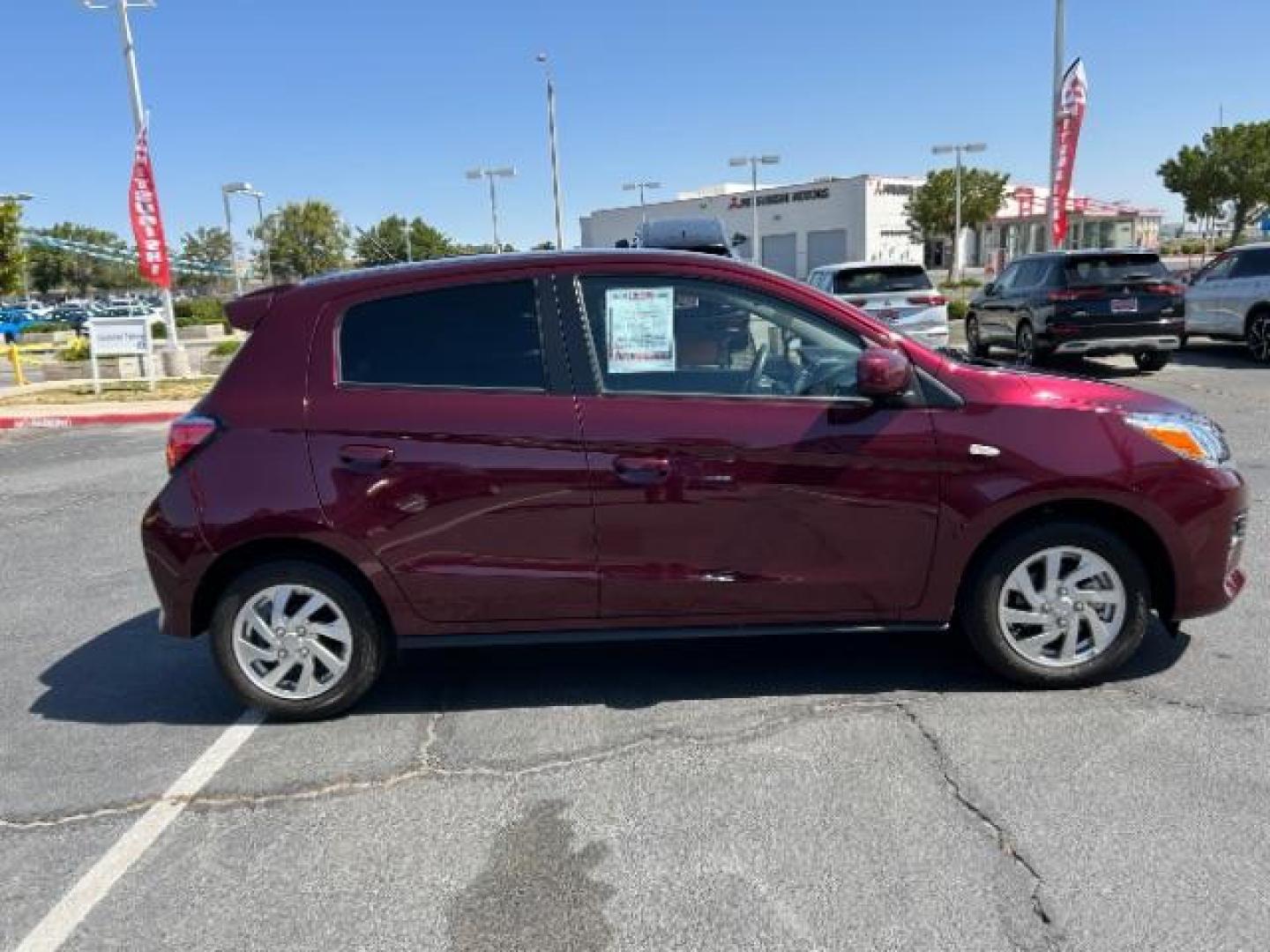 2024 RED Mitsubishi Mirage (ML32AUHJ0RH) with an 3-Cyl 1.2 Liter engine, Automatic CVT transmission, located at 412 Auto Vista Drive, Palmdale, 93551, (661) 945-0620, 34.592636, -118.136681 - Photo#4