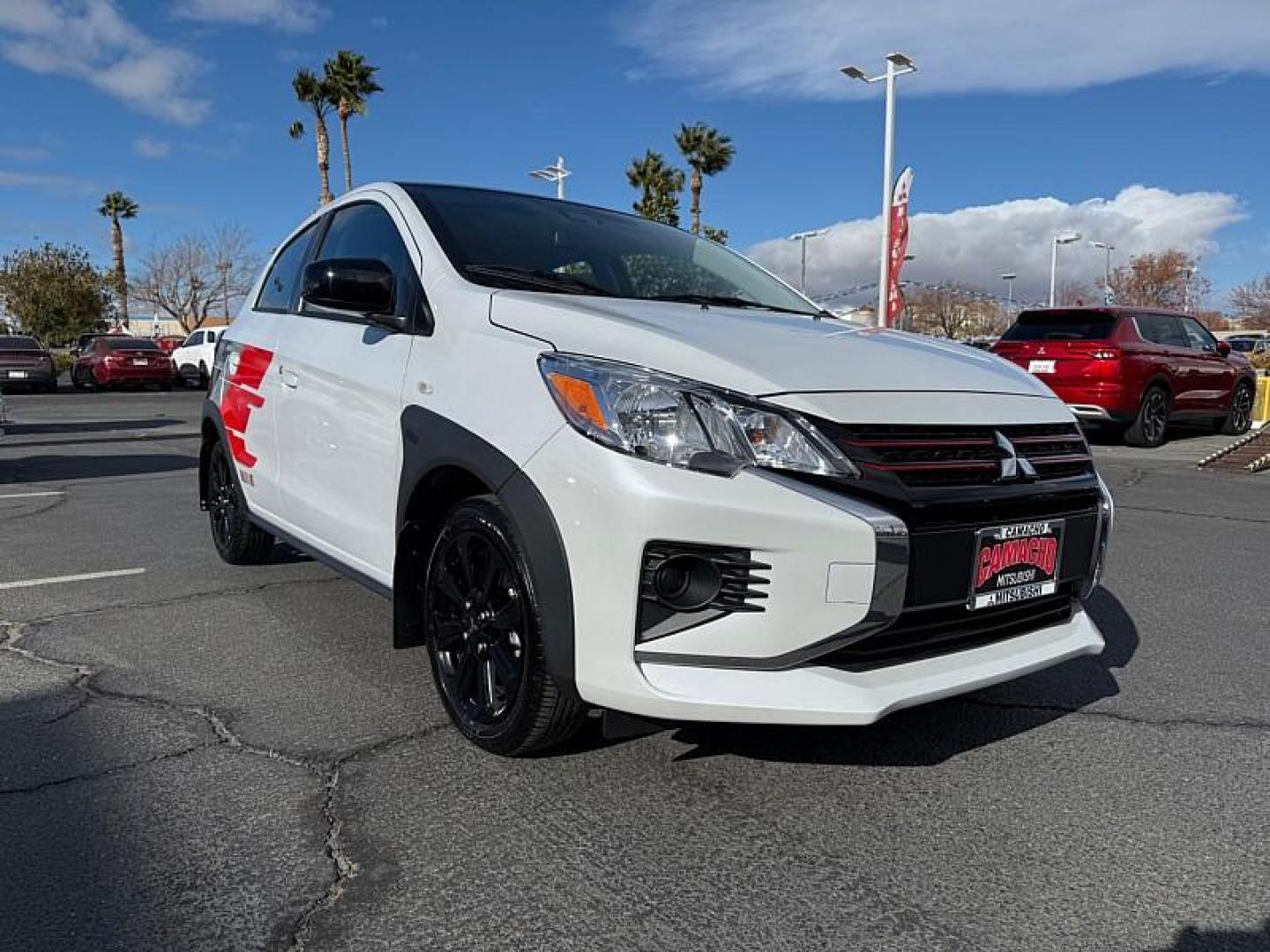 2024 WHITE Mitsubishi Mirage (ML32AWHJ7RH) with an 3-Cyl 1.2 Liter engine, Automatic CVT transmission, located at 412 Auto Vista Drive, Palmdale, 93551, (661) 945-0620, 34.592636, -118.136681 - Photo#0