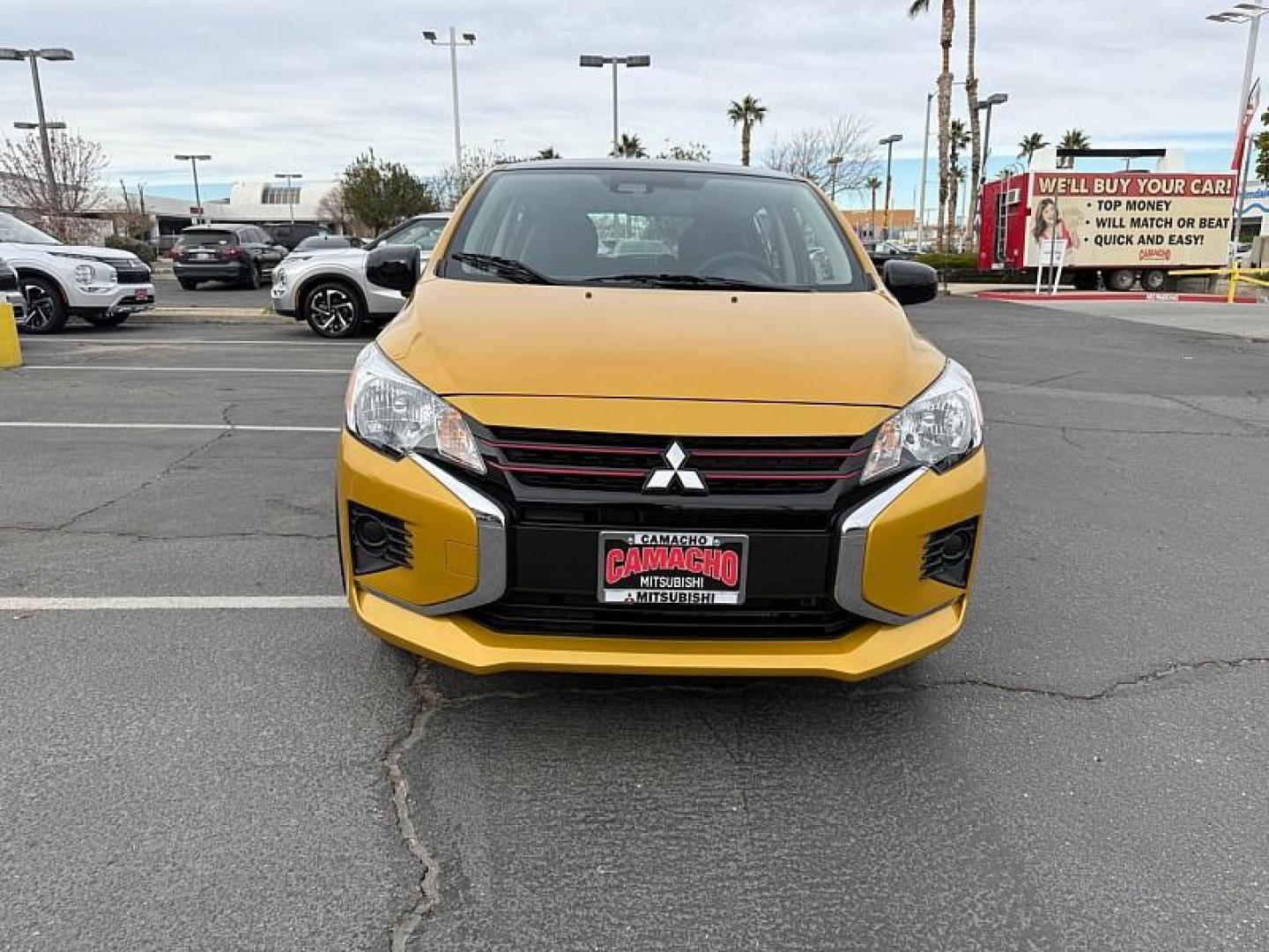2024 YELLOW Mitsubishi Mirage (ML32AWHJ6RH) with an 3-Cyl 1.2 Liter engine, Automatic CVT transmission, located at 412 Auto Vista Drive, Palmdale, 93551, (661) 945-0620, 34.592636, -118.136681 - Photo#1