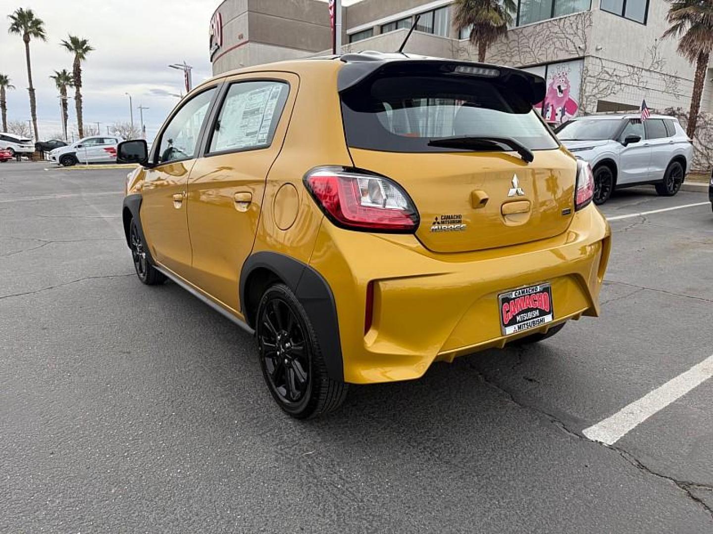 2024 YELLOW Mitsubishi Mirage (ML32AWHJ6RH) with an 3-Cyl 1.2 Liter engine, Automatic CVT transmission, located at 412 Auto Vista Drive, Palmdale, 93551, (661) 945-0620, 34.592636, -118.136681 - Photo#4