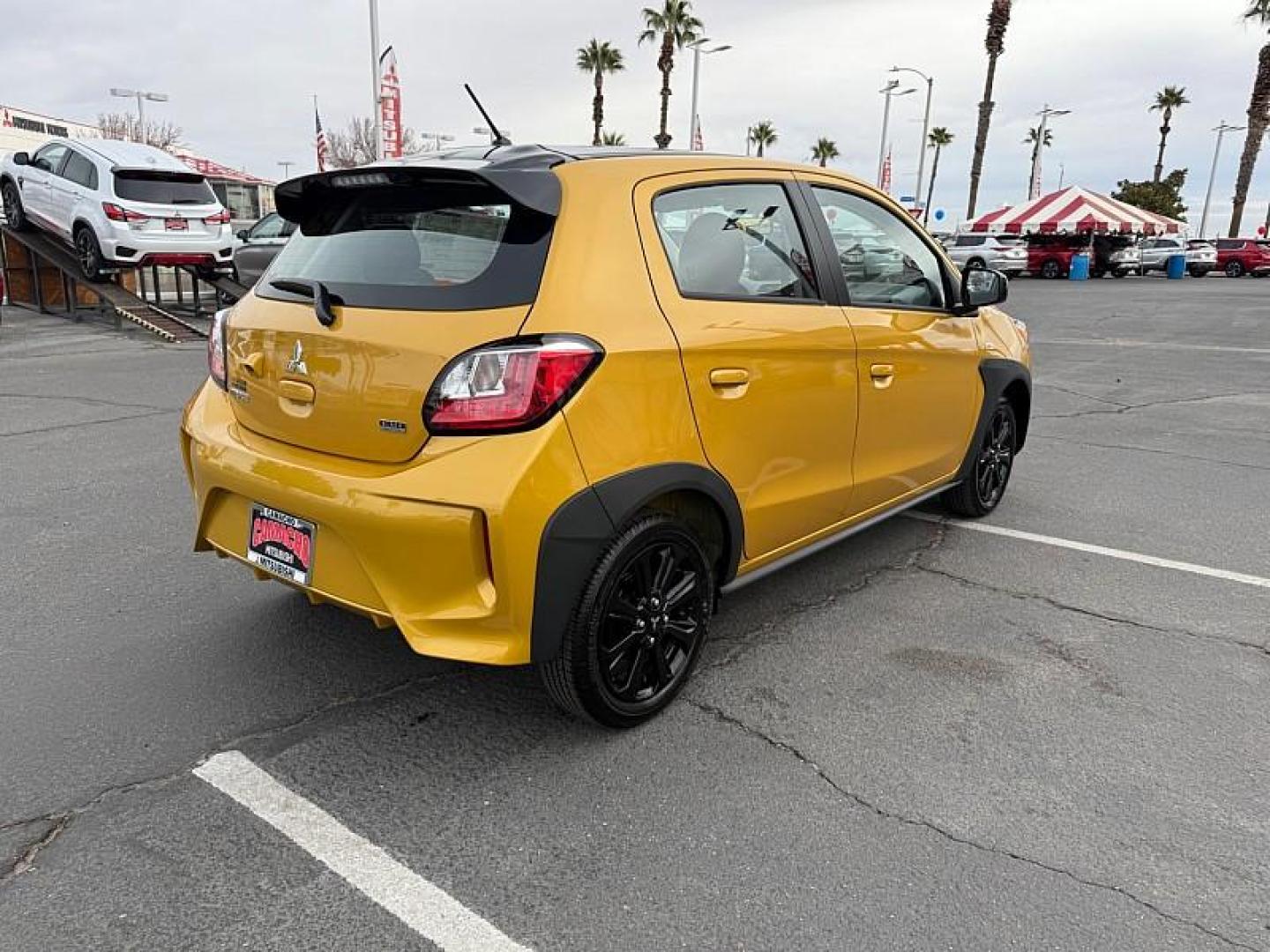 2024 YELLOW Mitsubishi Mirage (ML32AWHJ6RH) with an 3-Cyl 1.2 Liter engine, Automatic CVT transmission, located at 412 Auto Vista Drive, Palmdale, 93551, (661) 945-0620, 34.592636, -118.136681 - Photo#6