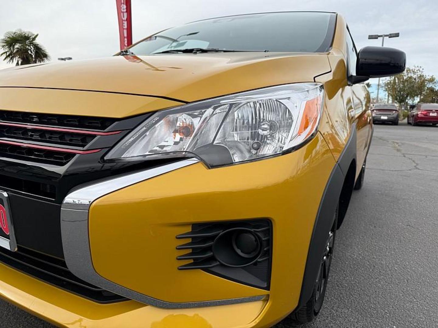 2024 YELLOW Mitsubishi Mirage (ML32AWHJ6RH) with an 3-Cyl 1.2 Liter engine, Automatic CVT transmission, located at 412 Auto Vista Drive, Palmdale, 93551, (661) 945-0620, 34.592636, -118.136681 - Photo#9