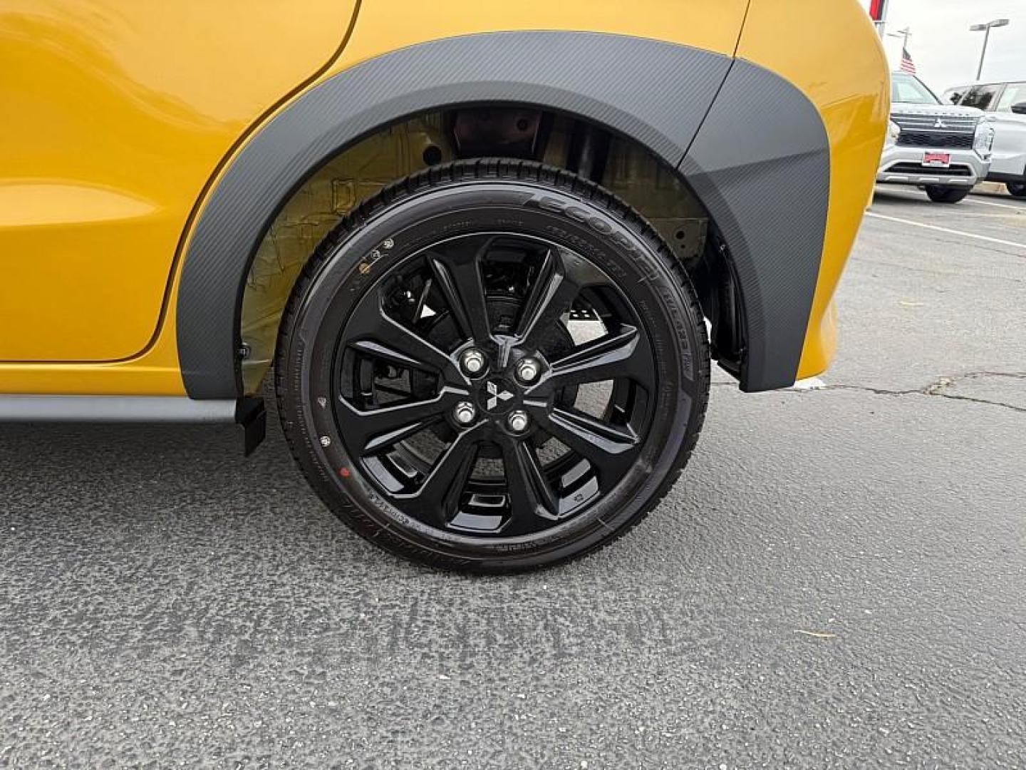 2024 YELLOW Mitsubishi Mirage (ML32AWHJ6RH) with an 3-Cyl 1.2 Liter engine, Automatic CVT transmission, located at 412 Auto Vista Drive, Palmdale, 93551, (661) 945-0620, 34.592636, -118.136681 - Photo#12