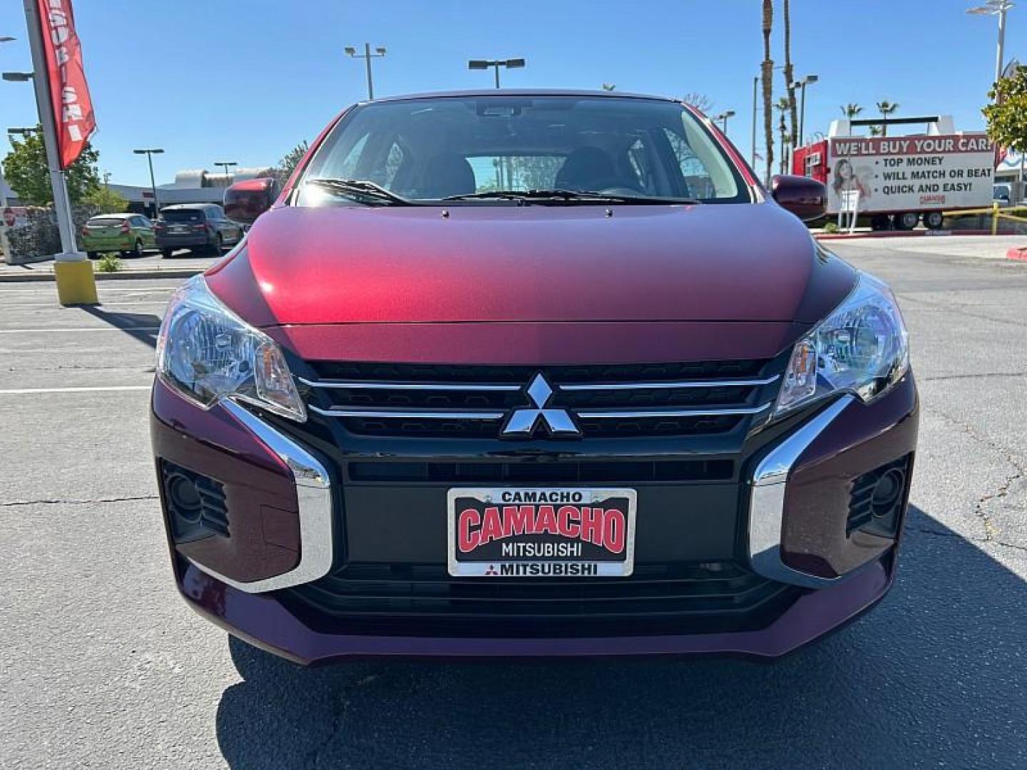 2024 RED Mitsubishi Mirage (ML32AUHJ9RH) with an 3-Cyl 1.2 Liter engine, Automatic CVT transmission, located at 412 Auto Vista Drive, Palmdale, 93551, (661) 945-0620, 34.592636, -118.136681 - Photo#1