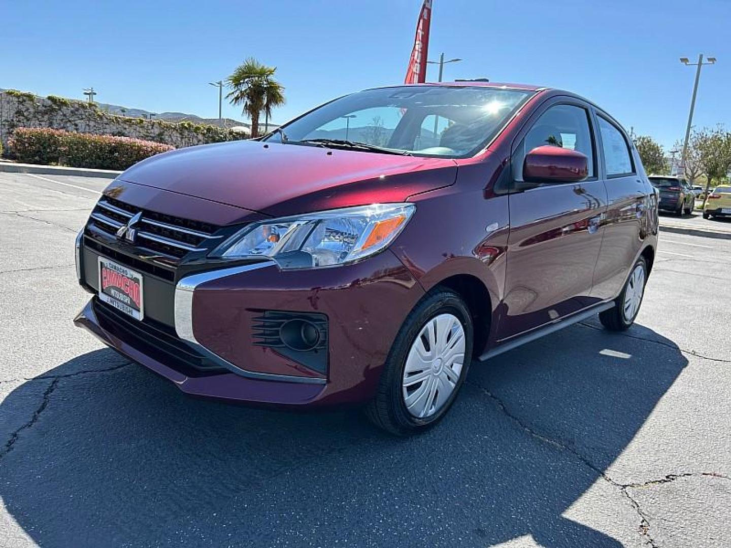 2024 RED Mitsubishi Mirage (ML32AUHJ9RH) with an 3-Cyl 1.2 Liter engine, Automatic CVT transmission, located at 412 Auto Vista Drive, Palmdale, 93551, (661) 945-0620, 34.592636, -118.136681 - Photo#2