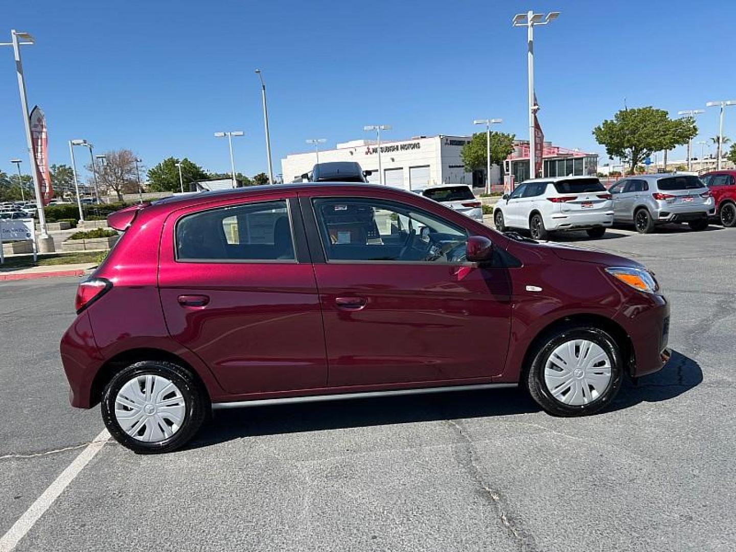 2024 RED Mitsubishi Mirage (ML32AUHJ9RH) with an 3-Cyl 1.2 Liter engine, Automatic CVT transmission, located at 412 Auto Vista Drive, Palmdale, 93551, (661) 945-0620, 34.592636, -118.136681 - Photo#3