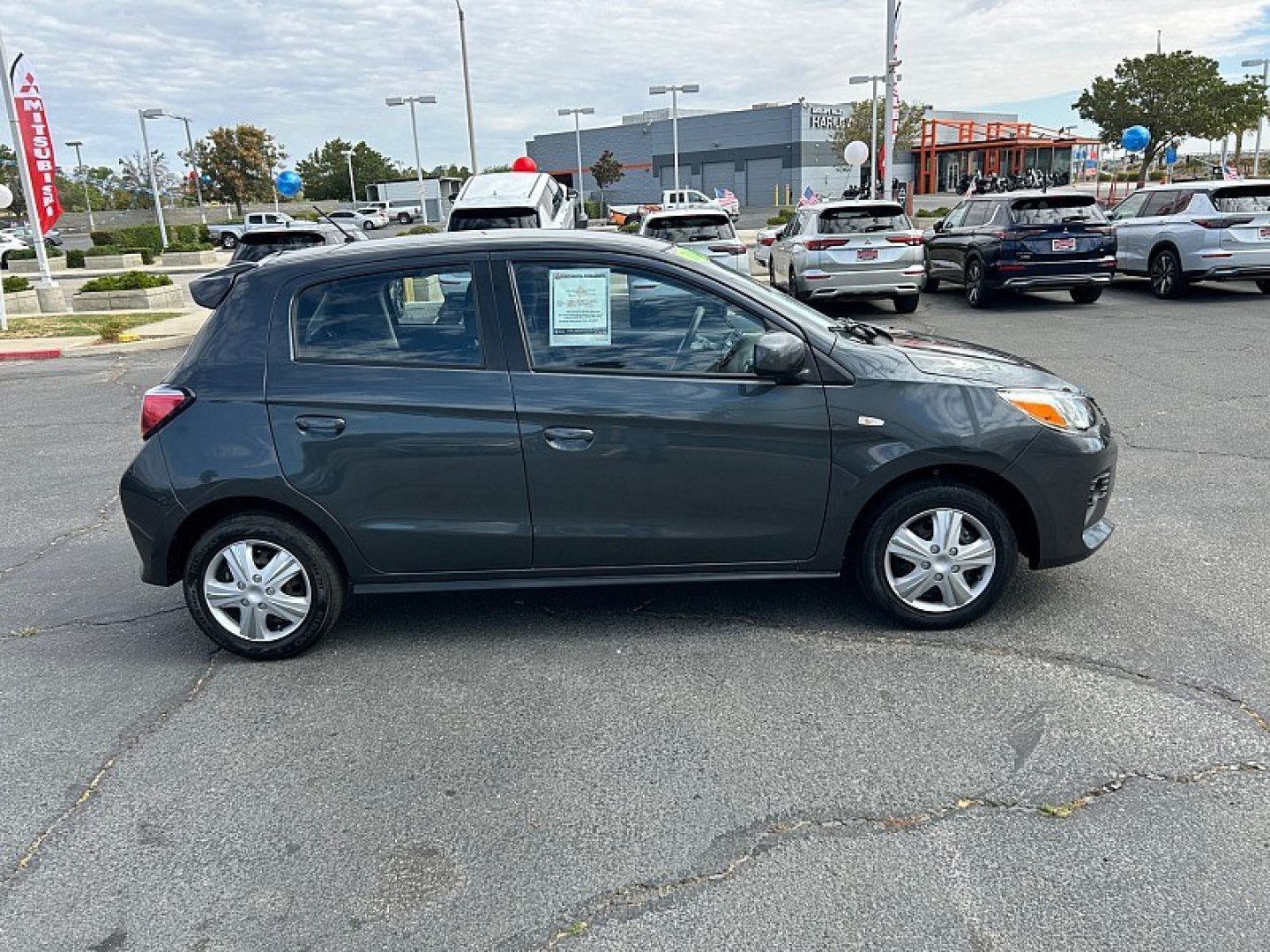 2024 Gray Mitsubishi Mirage (ML32AUHJ7RH) with an 3-Cyl 1.2 Liter engine, Automatic CVT transmission, located at 412 Auto Vista Drive, Palmdale, 93551, (661) 945-0620, 34.592636, -118.136681- Photo#7