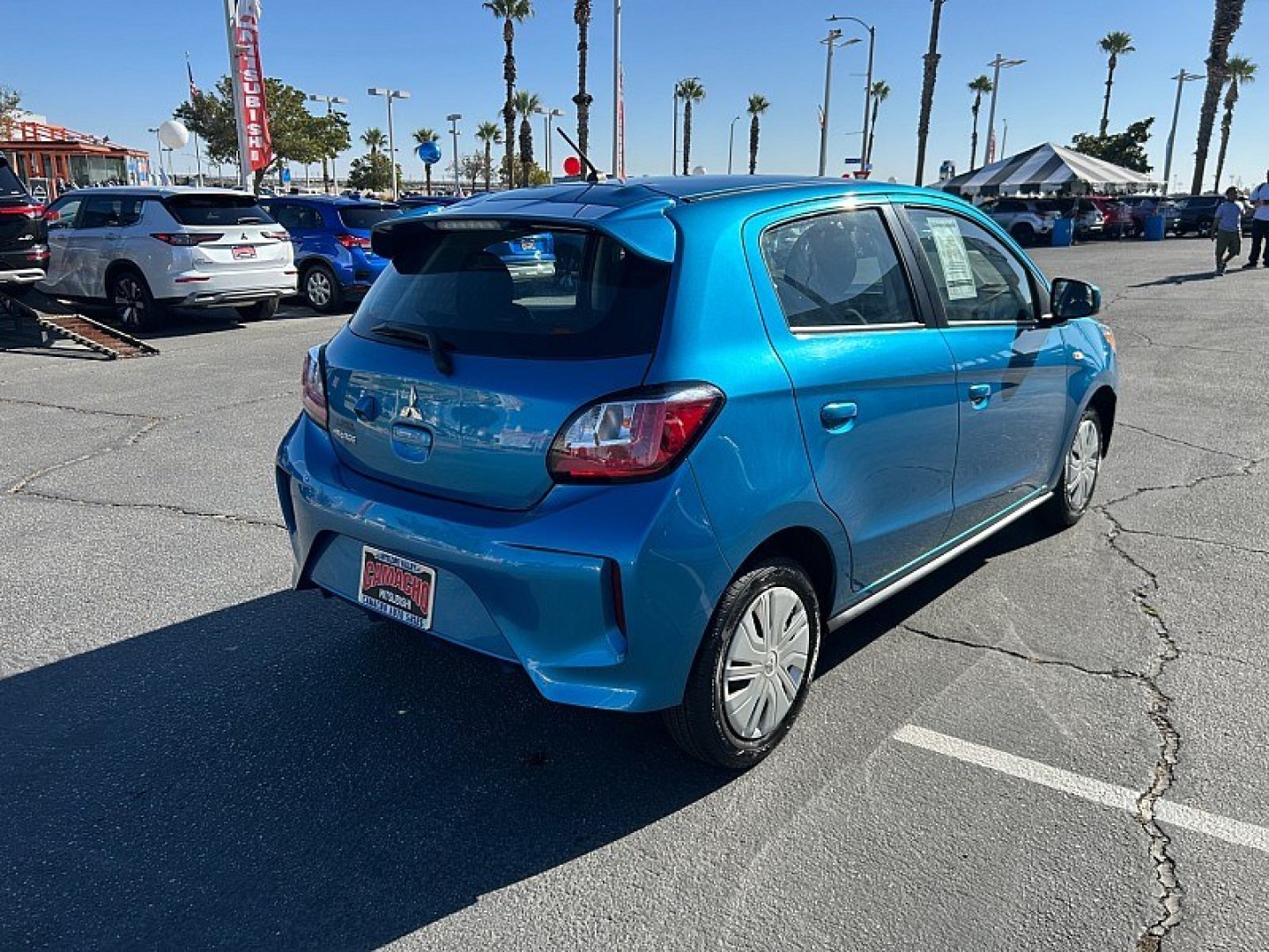 2024 Blue Mitsubishi Mirage (ML32AUHJ3RH) with an 3-Cyl 1.2 Liter engine, Automatic CVT transmission, located at 412 Auto Vista Drive, Palmdale, 93551, (661) 945-0620, 34.592636, -118.136681- Photo#4