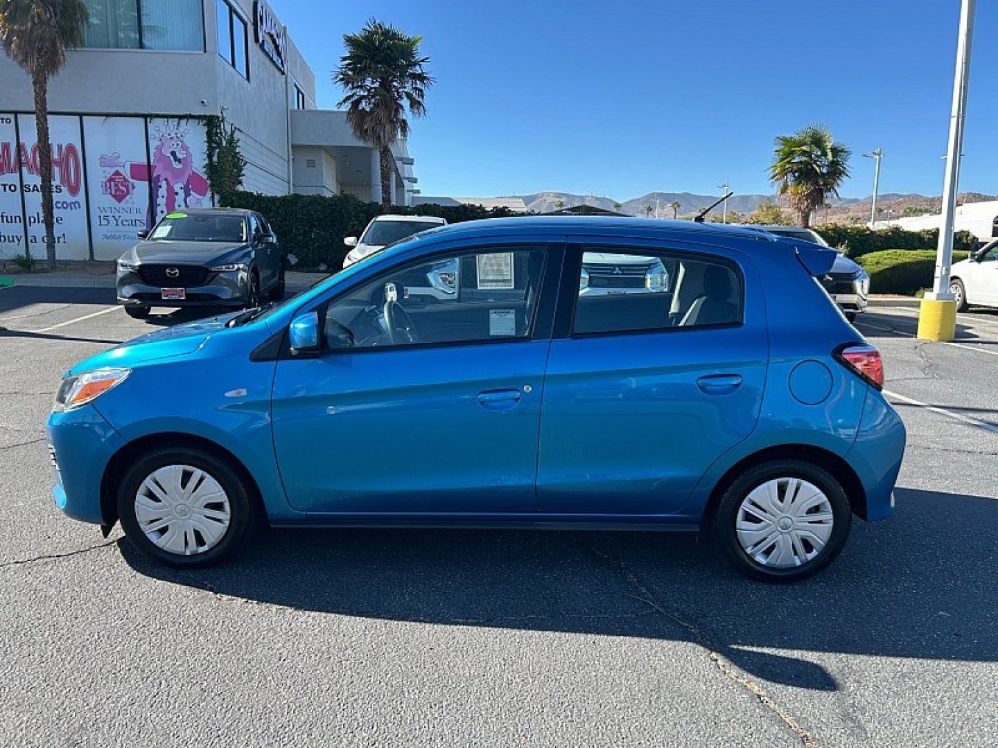 2024 Blue Mitsubishi Mirage (ML32AUHJ3RH) with an 3-Cyl 1.2 Liter engine, Automatic CVT transmission, located at 412 Auto Vista Drive, Palmdale, 93551, (661) 945-0620, 34.592636, -118.136681- Photo#2