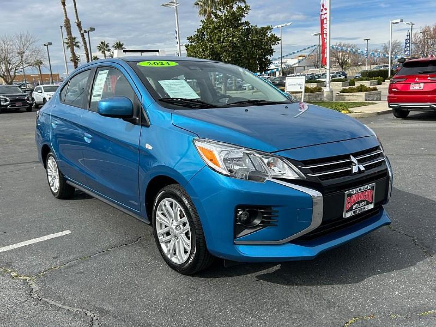 2024 BLUE Mitsubishi Mirage G4 (ML32FUFJ4RH) with an 3-Cyl 1.2 Liter engine, Automatic CVT transmission, located at 412 Auto Vista Drive, Palmdale, 93551, (661) 945-0620, 34.592636, -118.136681 - Photo#0