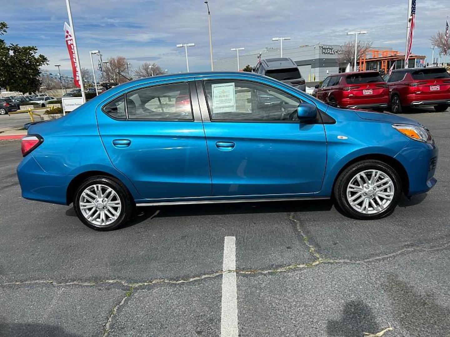 2024 BLUE Mitsubishi Mirage G4 (ML32FUFJ4RH) with an 3-Cyl 1.2 Liter engine, Automatic CVT transmission, located at 412 Auto Vista Drive, Palmdale, 93551, (661) 945-0620, 34.592636, -118.136681 - Photo#3