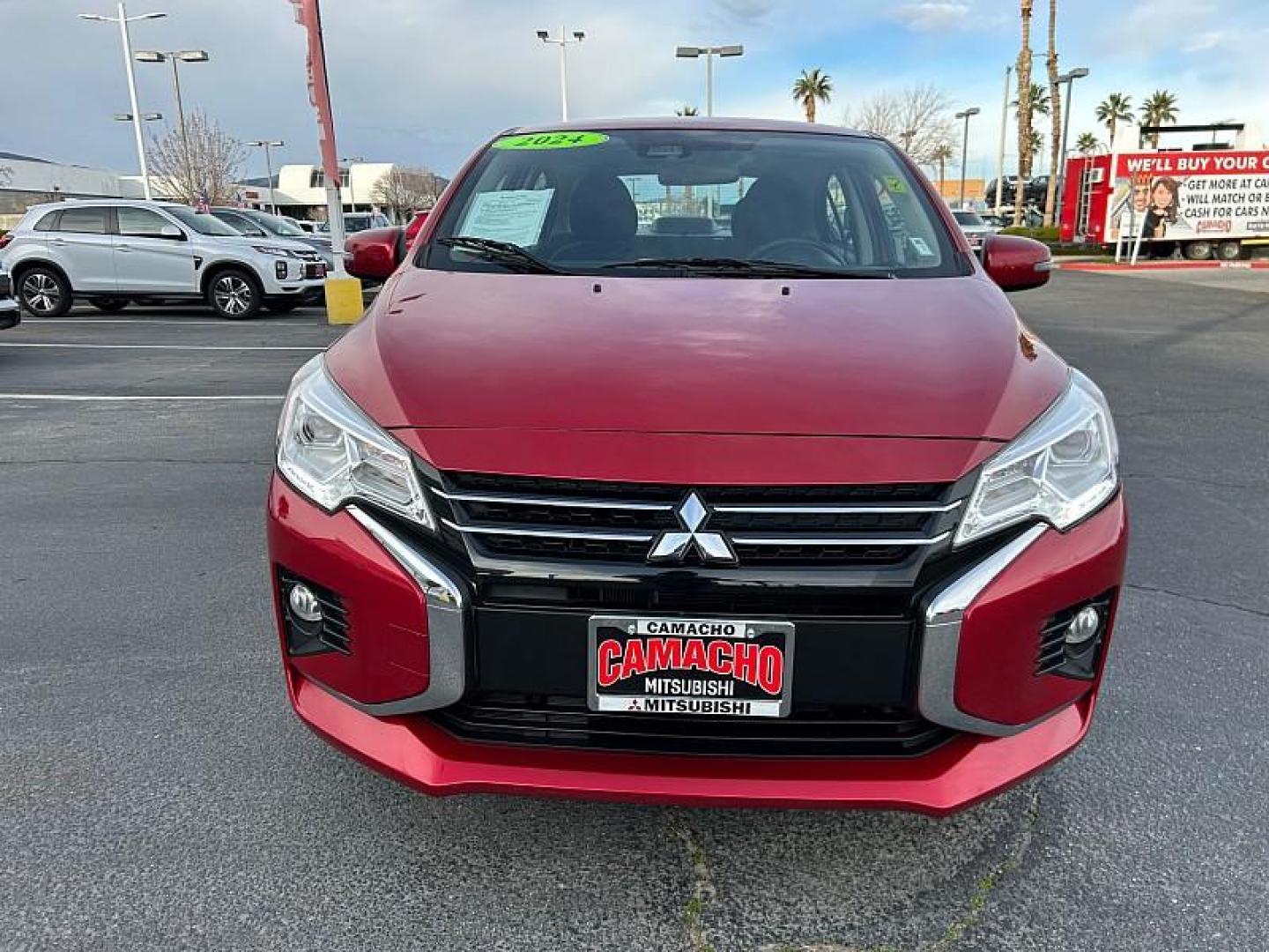 2024 RED Mitsubishi Mirage G4 (ML32FVFJ0RH) with an 3-Cyl 1.2 Liter engine, Automatic CVT transmission, located at 412 Auto Vista Drive, Palmdale, 93551, (661) 945-0620, 34.592636, -118.136681- Photo#1