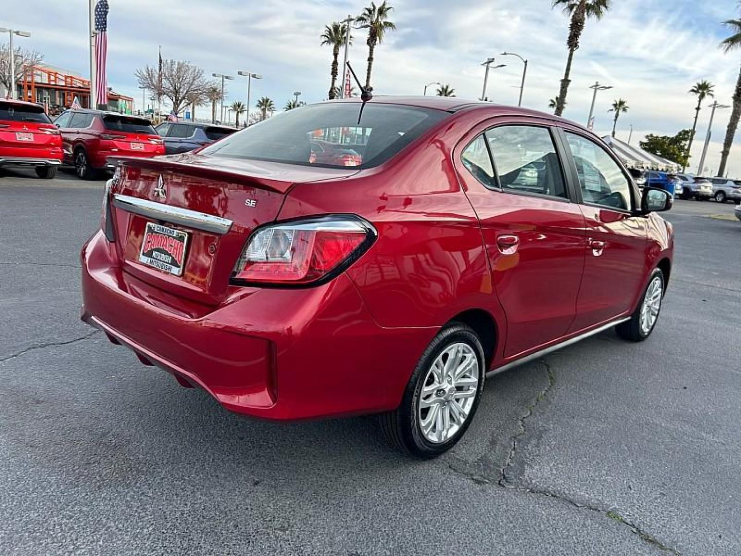 2024 RED Mitsubishi Mirage G4 (ML32FVFJ0RH) with an 3-Cyl 1.2 Liter engine, Automatic CVT transmission, located at 412 Auto Vista Drive, Palmdale, 93551, (661) 945-0620, 34.592636, -118.136681- Photo#2