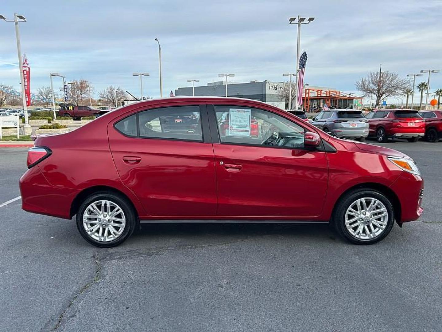 2024 RED Mitsubishi Mirage G4 (ML32FVFJ0RH) with an 3-Cyl 1.2 Liter engine, Automatic CVT transmission, located at 412 Auto Vista Drive, Palmdale, 93551, (661) 945-0620, 34.592636, -118.136681- Photo#7