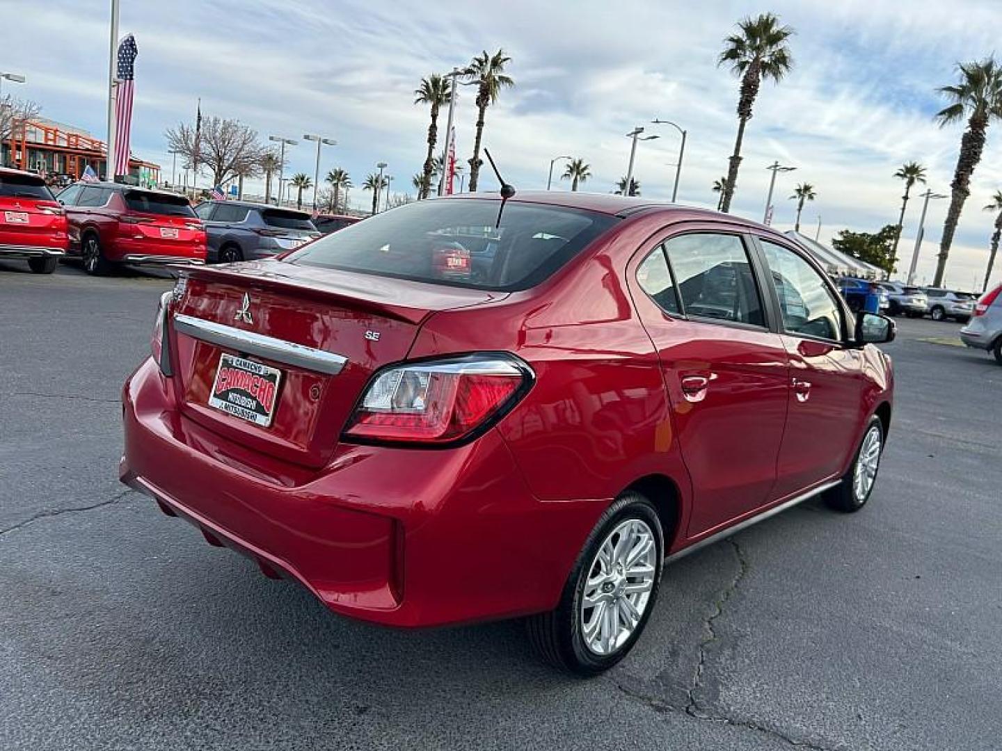 2024 RED Mitsubishi Mirage G4 (ML32FVFJ0RH) with an 3-Cyl 1.2 Liter engine, Automatic CVT transmission, located at 412 Auto Vista Drive, Palmdale, 93551, (661) 945-0620, 34.592636, -118.136681- Photo#14