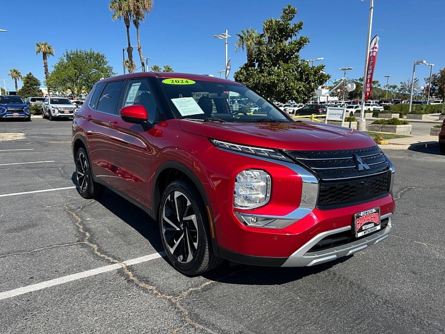 2024 Red Mitsubishi Outlander (JA4J3VA88RZ) with an 4-Cyl 2.5 Liter engine, Automatic CVT transmission, located at 412 Auto Vista Drive, Palmdale, 93551, (661) 945-0620, 34.592636, -118.136681- Photo#0