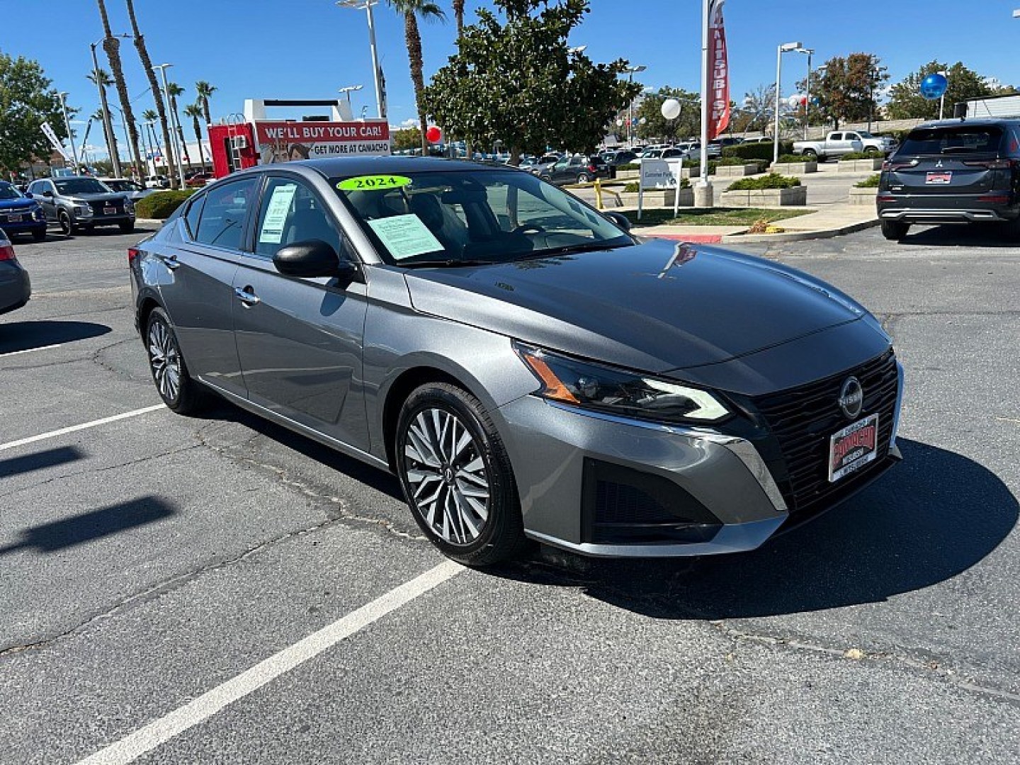 2024 Gray /black Nissan Altima (1N4BL4DV4RN) with an 4-Cyl 2.5 Liter engine, Automatic Xtronic CVT transmission, located at 412 Auto Vista Drive, Palmdale, 93551, (661) 945-0620, 34.592636, -118.136681 - Discover comfort, efficiency, and modern technology in this 2024 Nissan Altima 2.5 SV!This one-owner vehicle combines sleek styling with a comfortable ride and impressive fuel economy, achieving an estimated 32 MPG combined, with up to 39 MPG on the highway. Powered by a 2.5L 4-cylinder engine produ- Photo#0