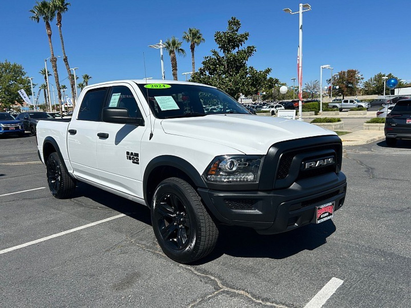 2024 White /Black Ram 1500 Classic 4WD (1C6RR7LG3RS) , Automatic 8-Spd transmission, located at 412 Auto Vista Drive, Palmdale, 93551, (661) 945-0620, 34.592636, -118.136681 - WARLOCK PACKAGE and bull; CREW CAB 4X4 and bull; 20-INCH BLACK WHEELS and bull; BACKUP CAMERAGet bold styling and everyday versatility in this 2024 Ram 1500 Classic Warlock Crew Cab 4x4 with 56,770 miles. Finished in Bright White Clearcoat with a black cloth interior, this truck stands out with 2- Photo#0