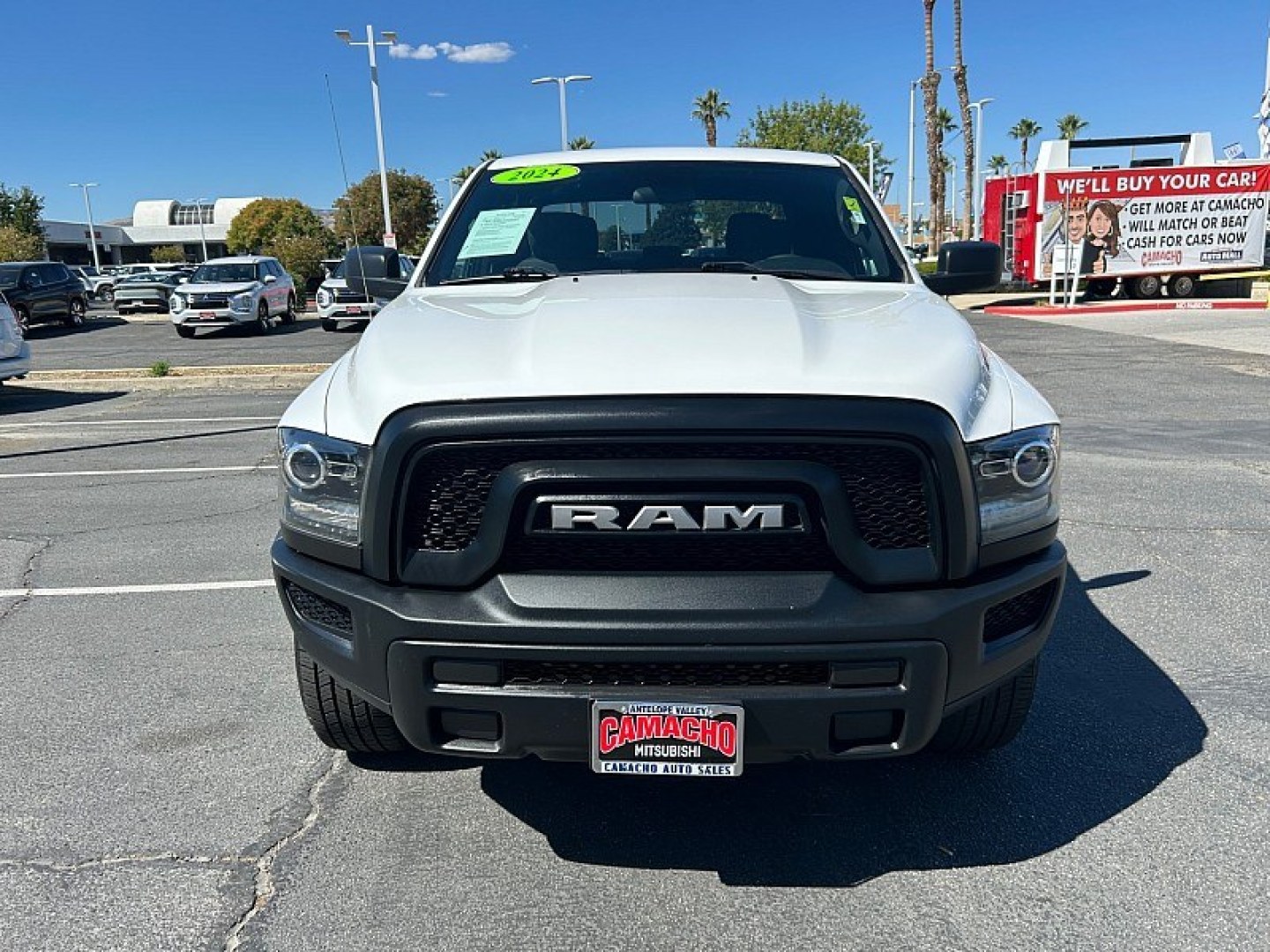 2024 White /Black Ram 1500 Classic 4WD (1C6RR7LG3RS) , Automatic 8-Spd transmission, located at 412 Auto Vista Drive, Palmdale, 93551, (661) 945-0620, 34.592636, -118.136681 - WARLOCK PACKAGE and bull; CREW CAB 4X4 and bull; 20-INCH BLACK WHEELS and bull; BACKUP CAMERAGet bold styling and everyday versatility in this 2024 Ram 1500 Classic Warlock Crew Cab 4x4 with 56,770 miles. Finished in Bright White Clearcoat with a black cloth interior, this truck stands out with 2- Photo#1