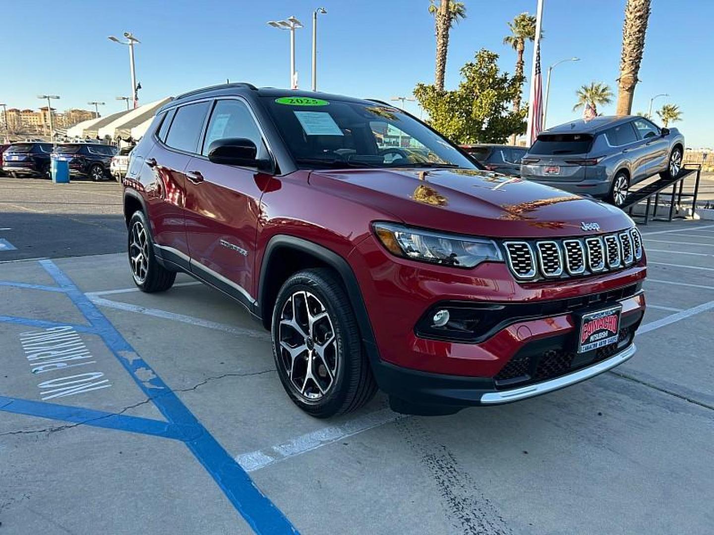 2025 RED Jeep Compass (3C4NJDCN1ST) with an 4-Cyl Turbo 2.0 Liter engine, Automatic 8-Spd transmission, located at 412 Auto Vista Drive, Palmdale, 93551, (661) 945-0620, 34.592636, -118.136681 - Photo#0