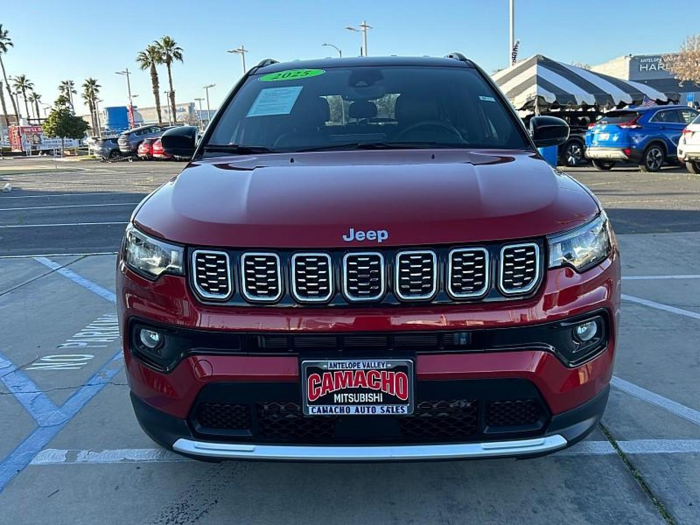 2025 RED Jeep Compass (3C4NJDCN1ST) with an 4-Cyl Turbo 2.0 Liter engine, Automatic 8-Spd transmission, located at 412 Auto Vista Drive, Palmdale, 93551, (661) 945-0620, 34.592636, -118.136681 - Photo#1