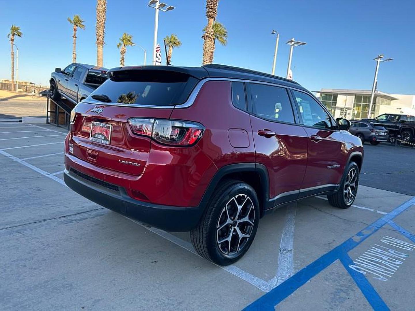 2025 RED Jeep Compass (3C4NJDCN1ST) with an 4-Cyl Turbo 2.0 Liter engine, Automatic 8-Spd transmission, located at 412 Auto Vista Drive, Palmdale, 93551, (661) 945-0620, 34.592636, -118.136681 - Photo#2