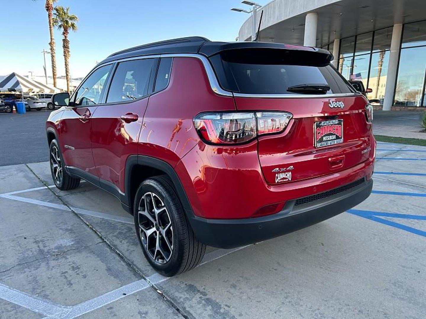 2025 RED Jeep Compass (3C4NJDCN1ST) with an 4-Cyl Turbo 2.0 Liter engine, Automatic 8-Spd transmission, located at 412 Auto Vista Drive, Palmdale, 93551, (661) 945-0620, 34.592636, -118.136681 - Photo#4